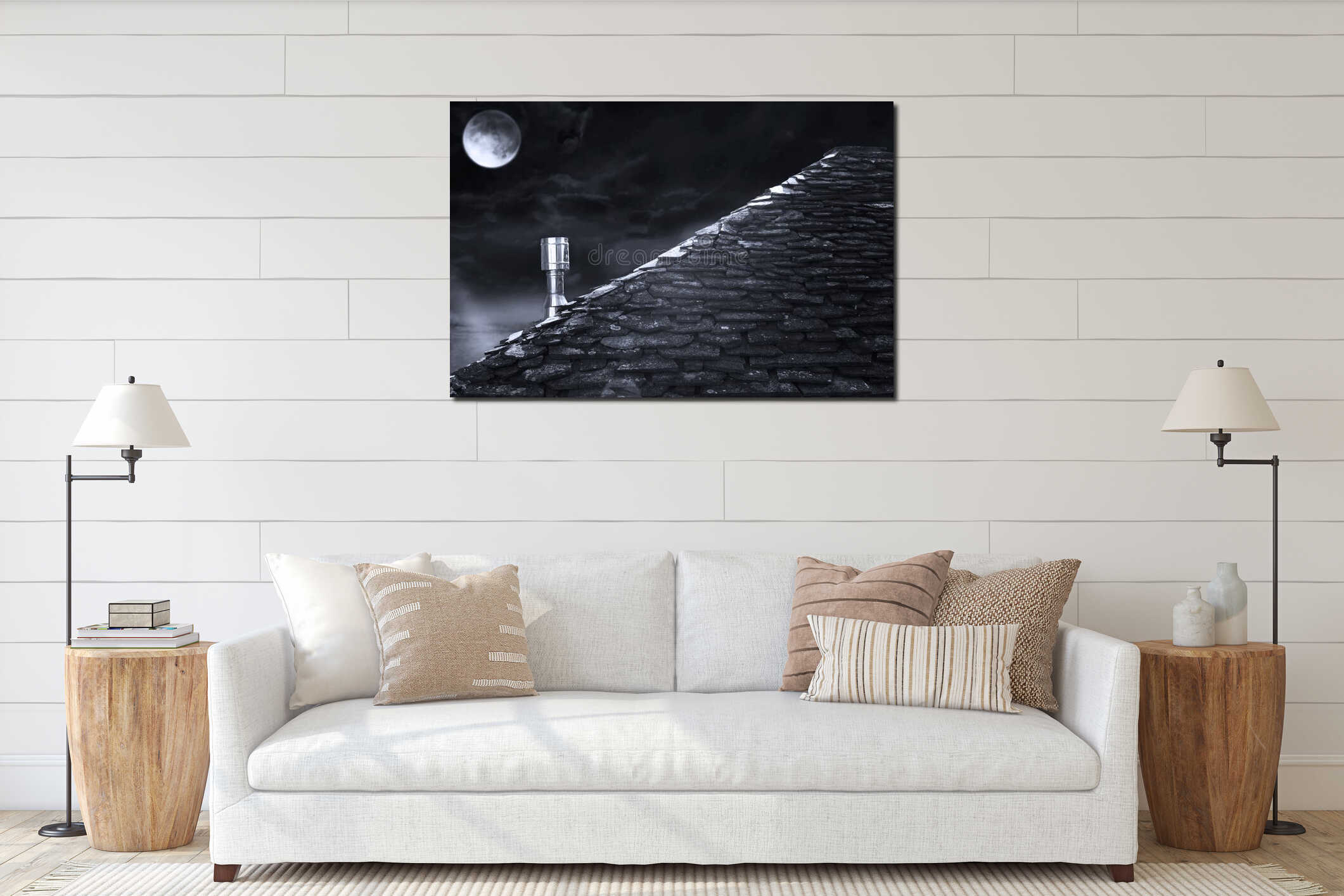 Canvas hanging interior mockup
