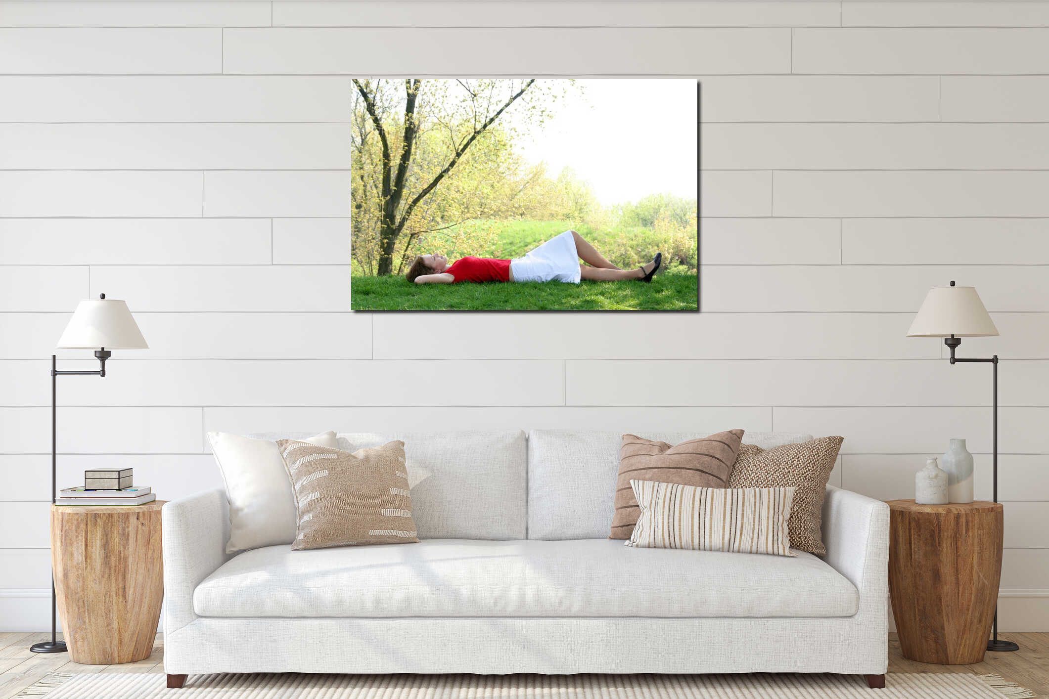 Canvas hanging interior mockup