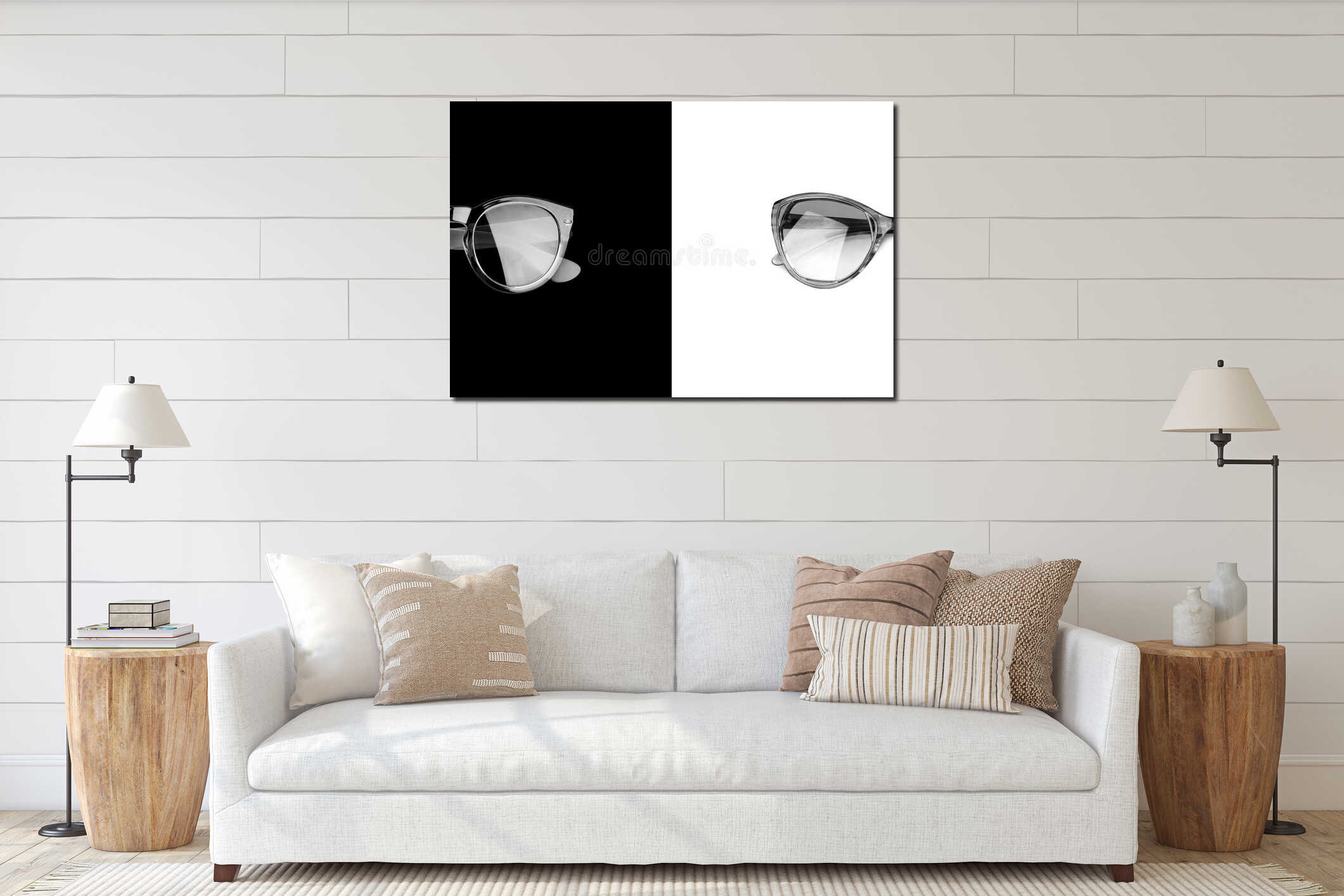 Canvas hanging interior mockup