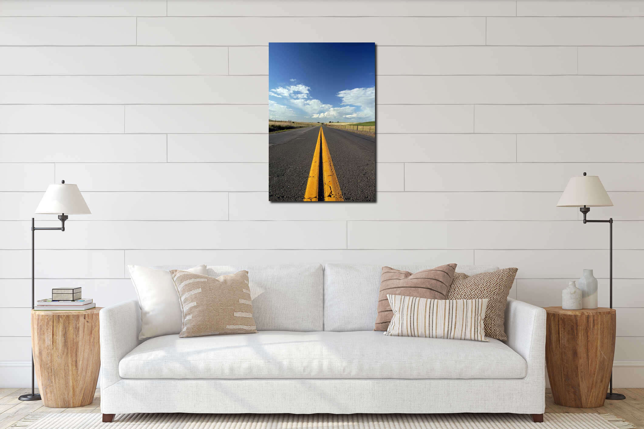 Canvas hanging interior mockup