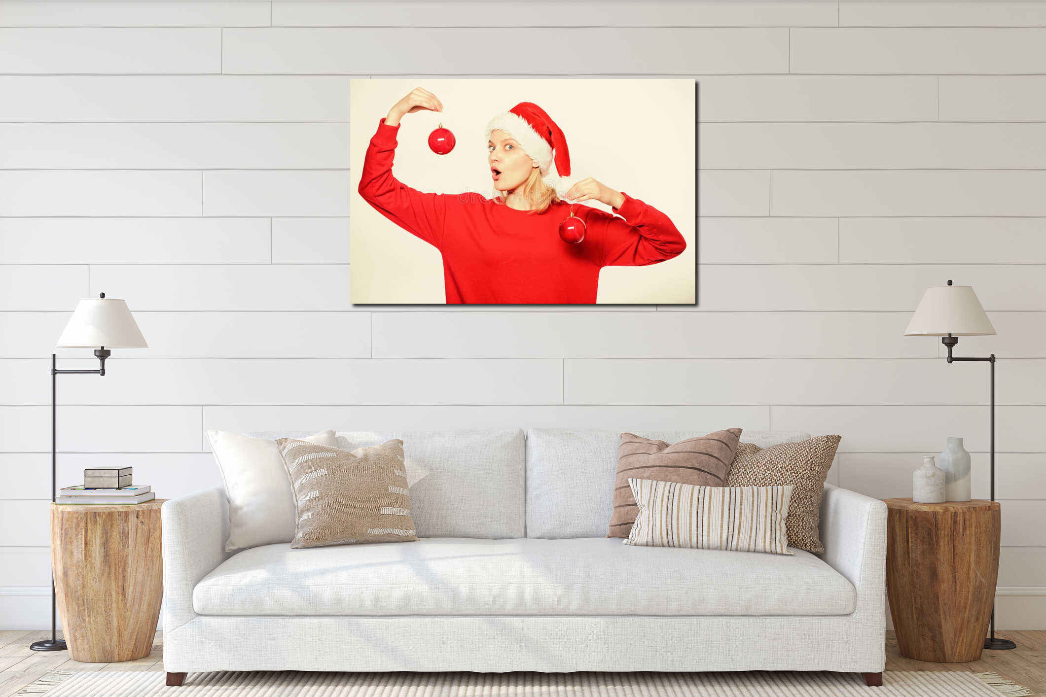 Canvas hanging interior mockup