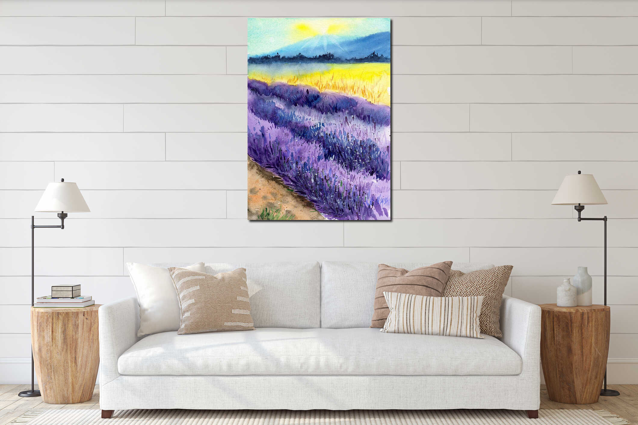 Canvas hanging interior mockup