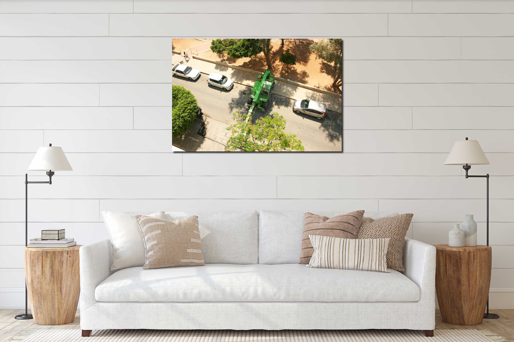 Canvas hanging interior mockup