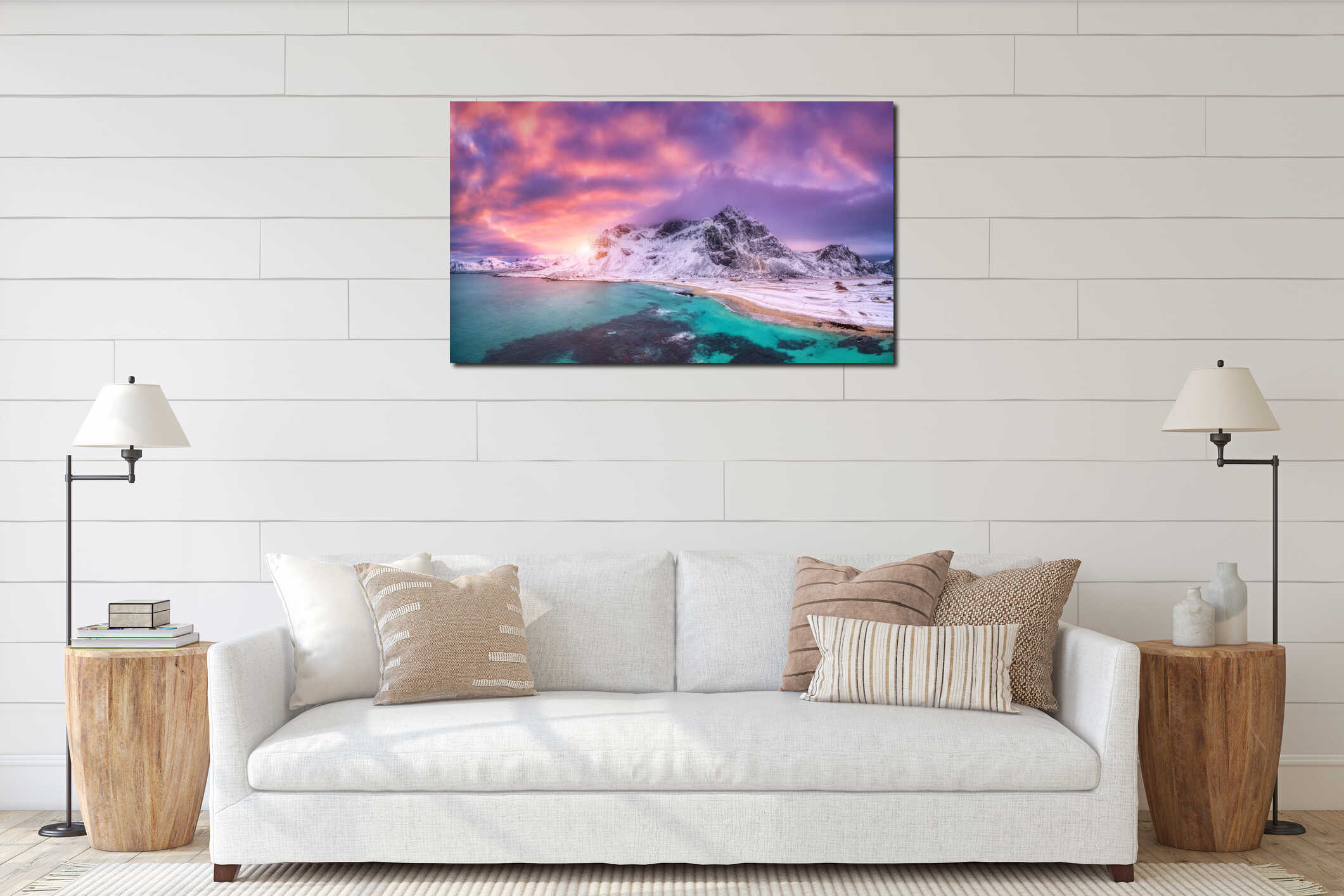 Canvas hanging interior mockup