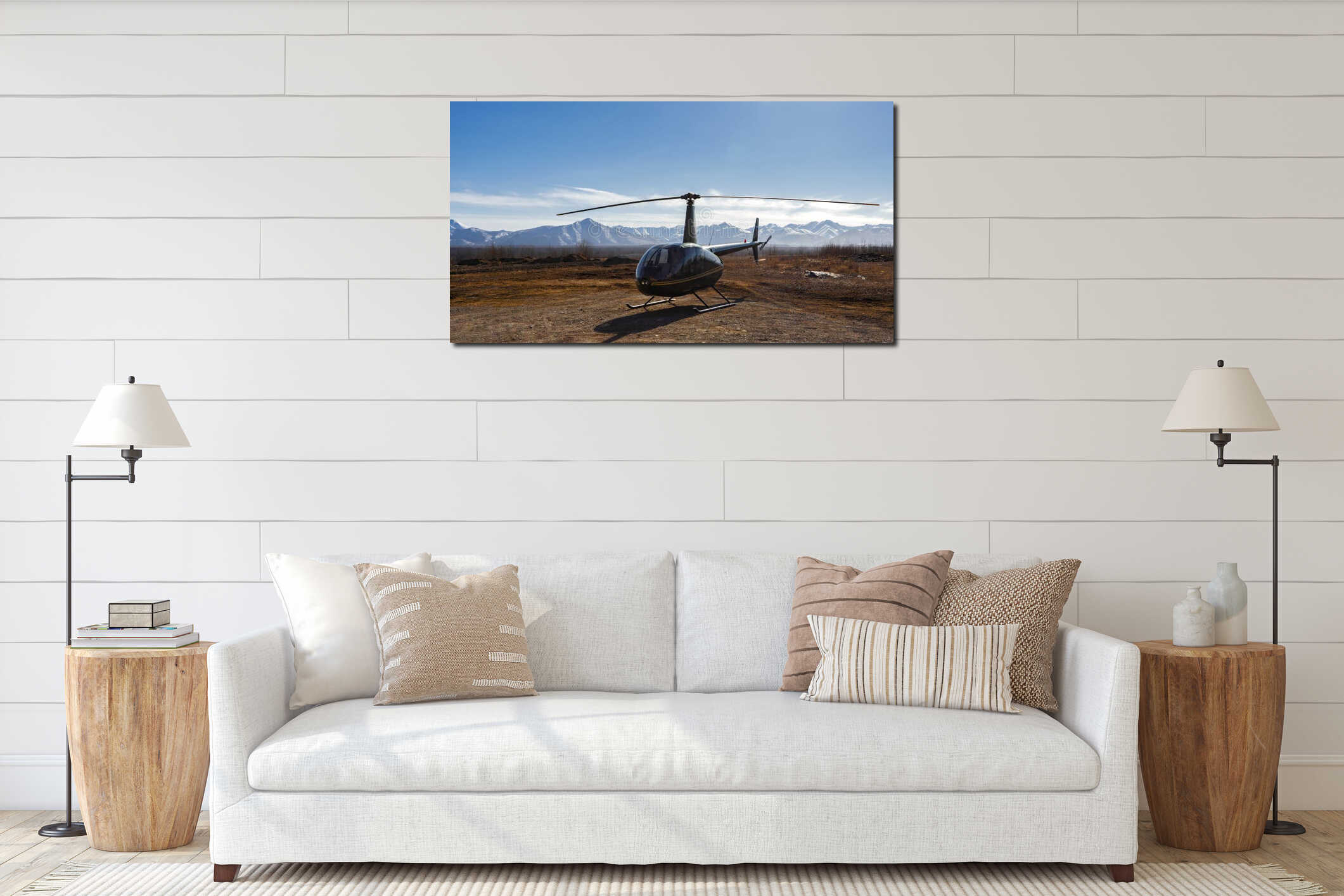 Canvas hanging interior mockup