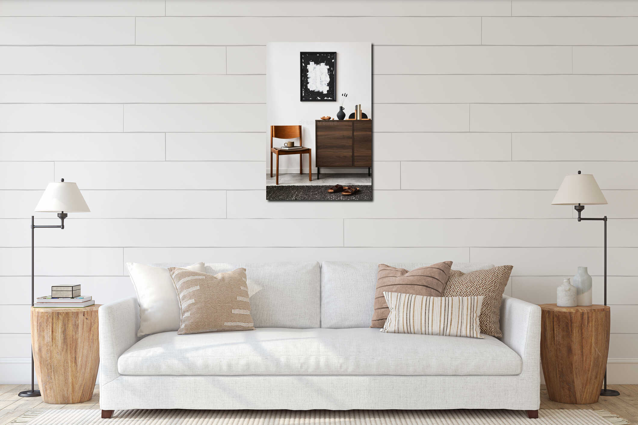 Canvas hanging interior mockup