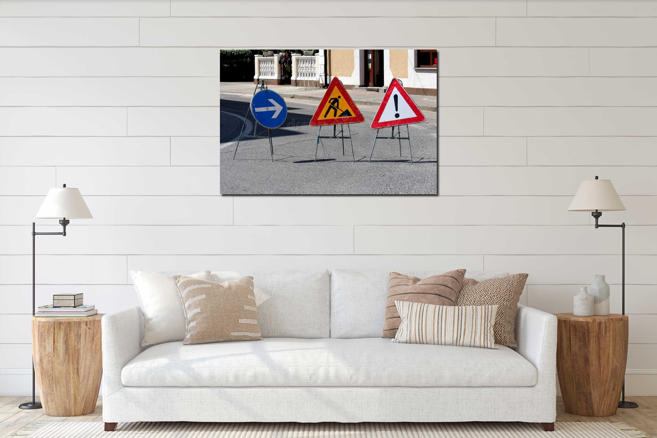 Canvas hanging interior mockup