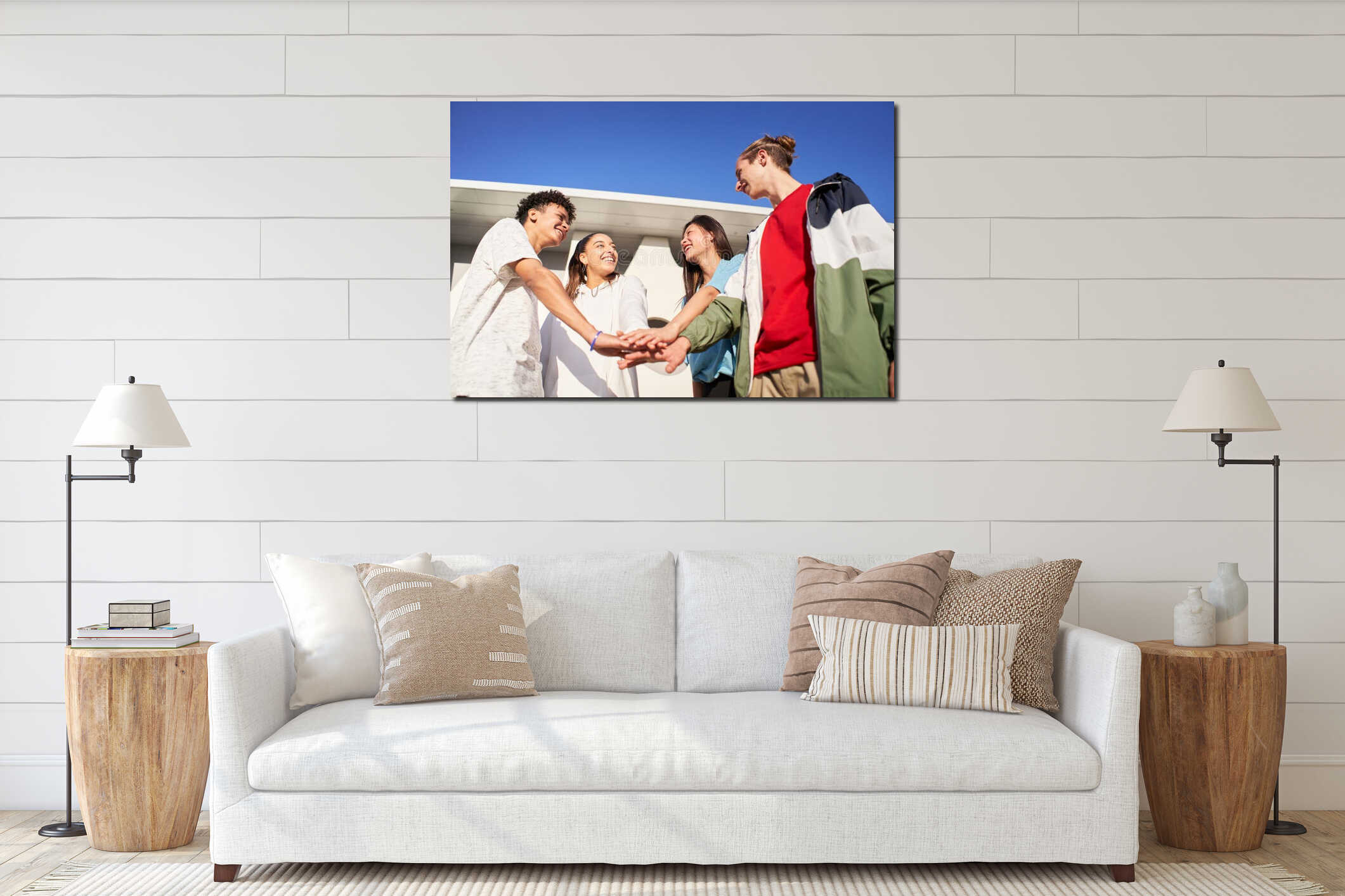 Canvas hanging interior mockup