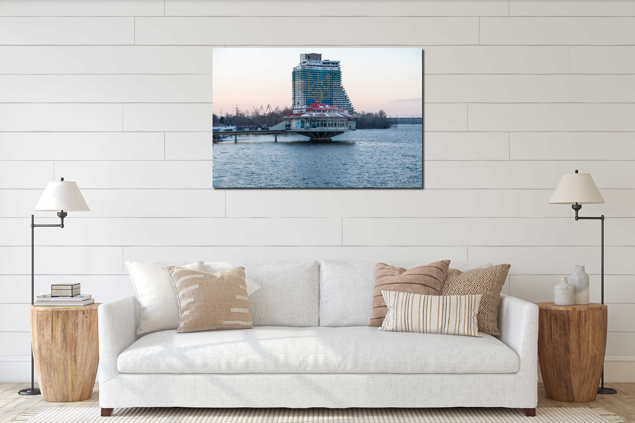 Canvas hanging interior mockup