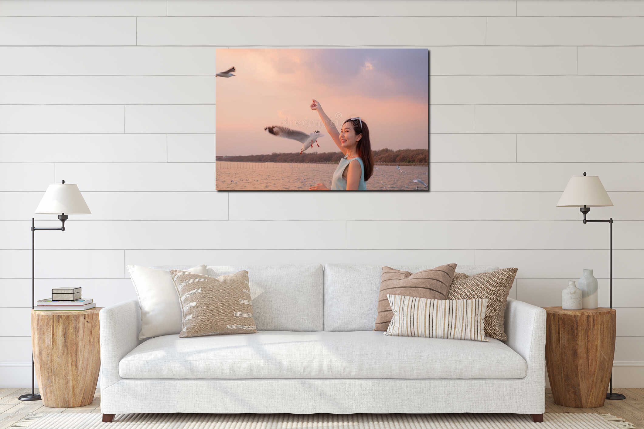 Canvas hanging interior mockup