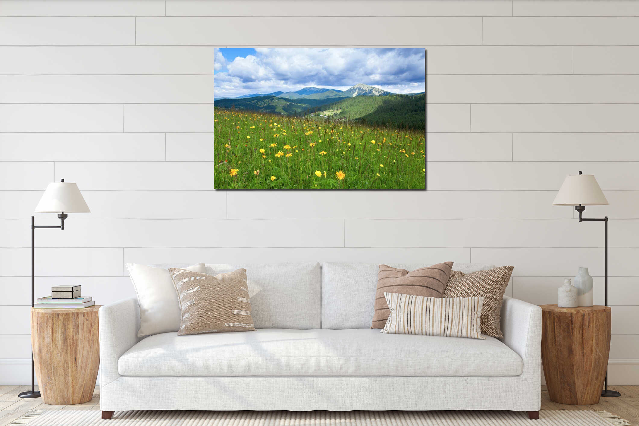 Canvas hanging interior mockup