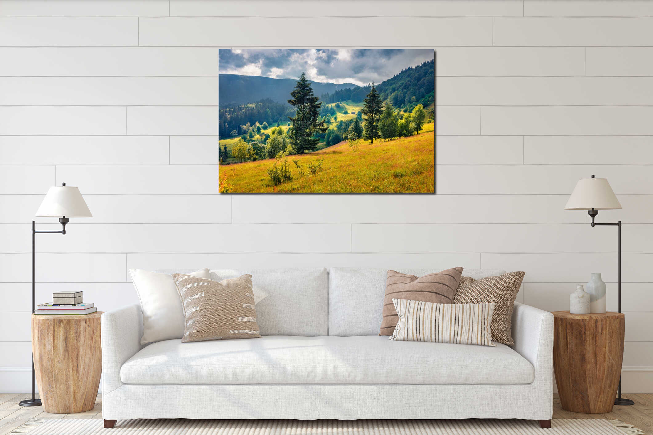 Canvas hanging interior mockup