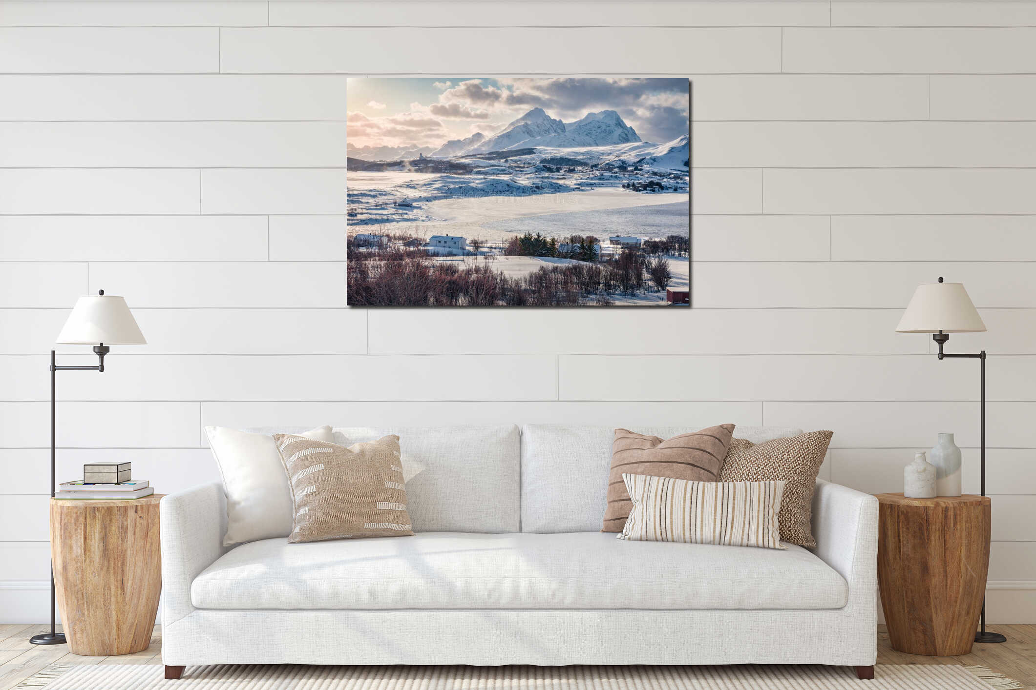 Canvas hanging interior mockup