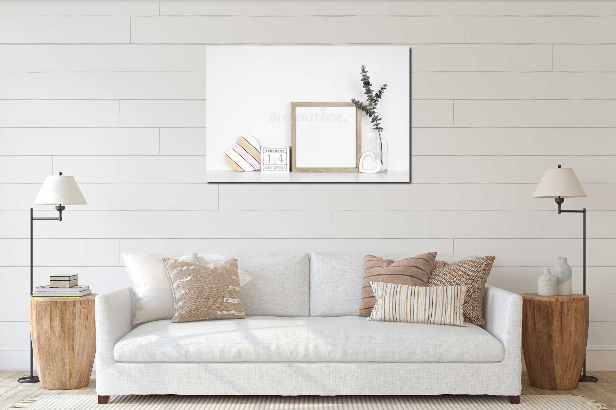 Canvas hanging interior mockup