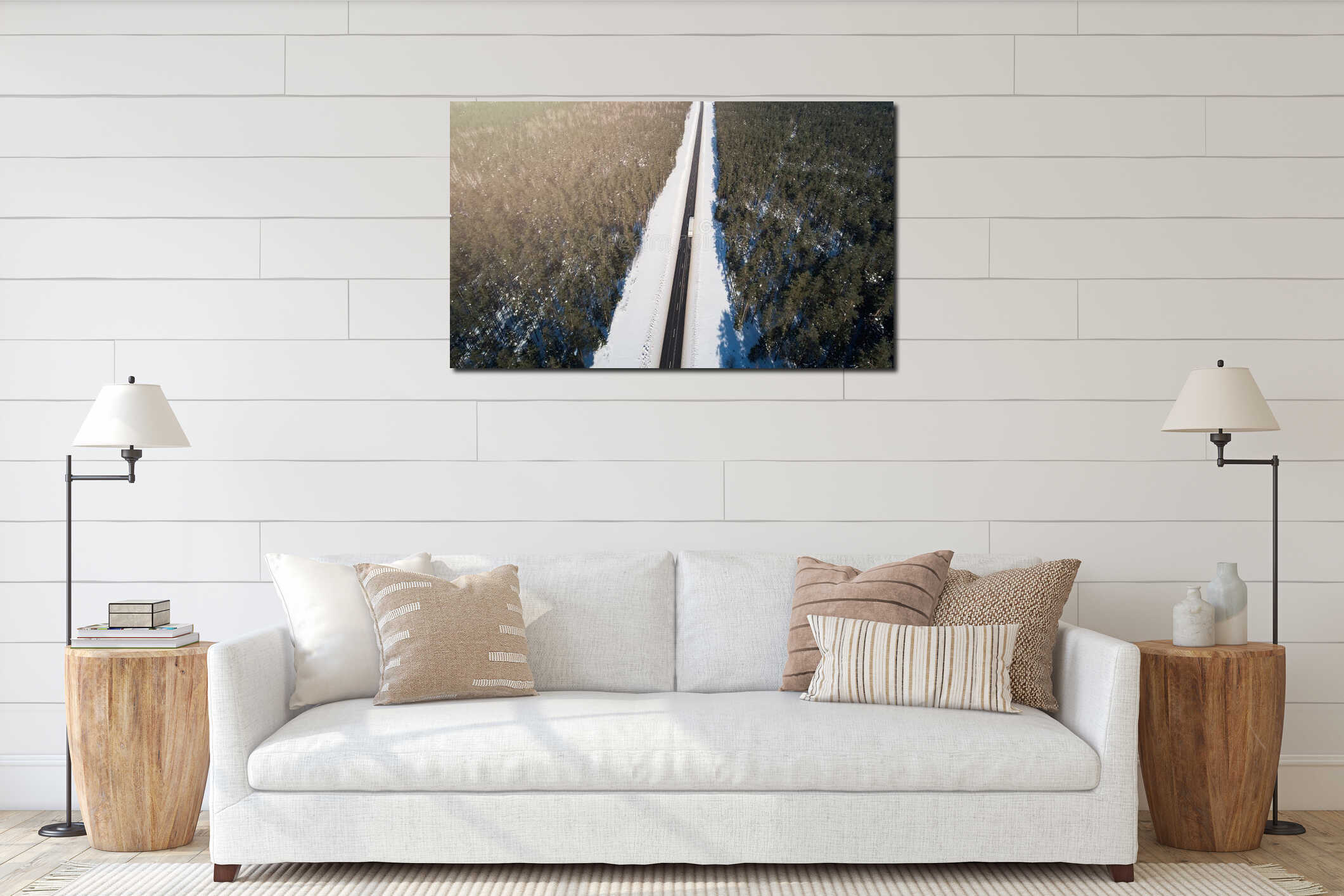 Canvas hanging interior mockup
