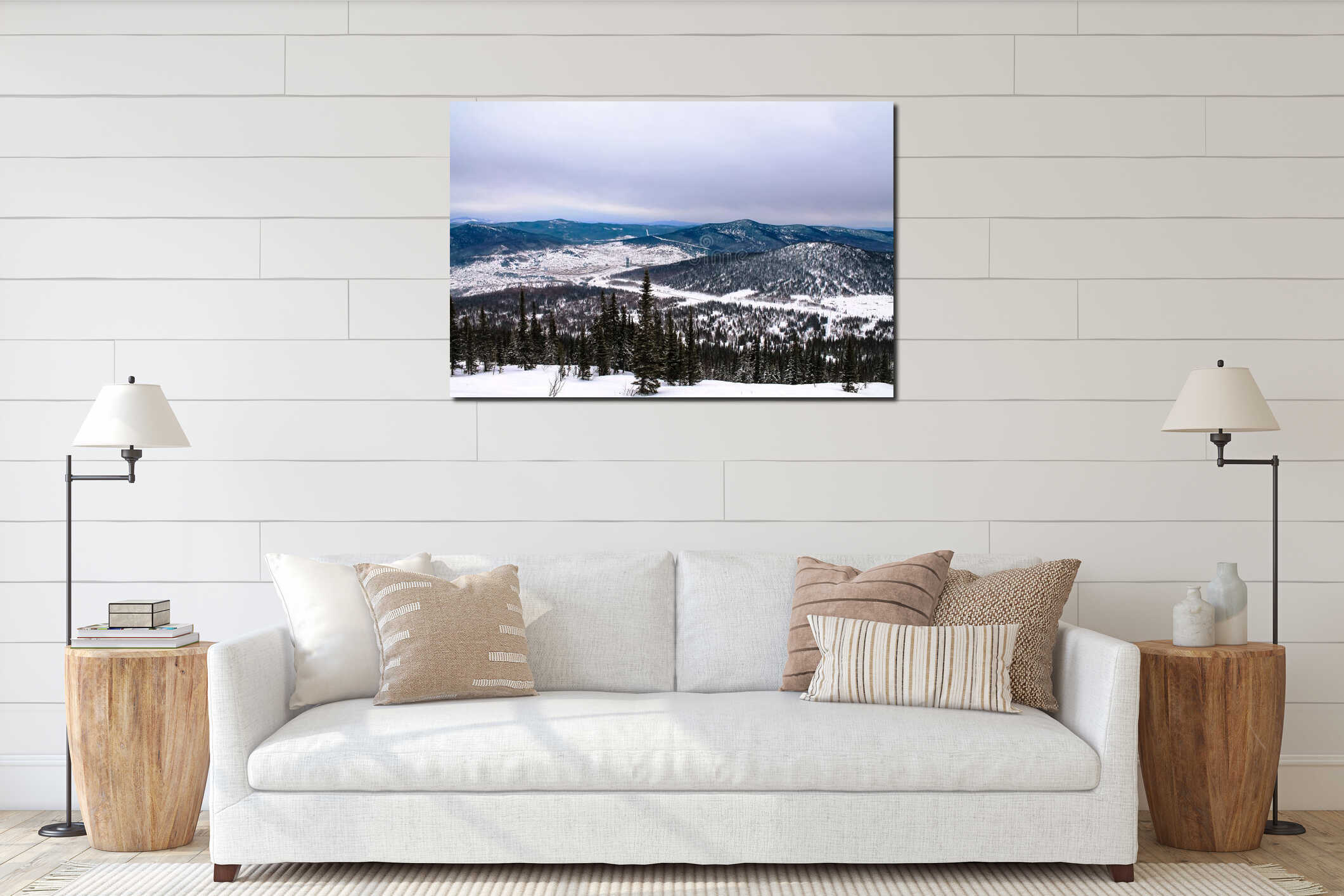 Canvas hanging interior mockup