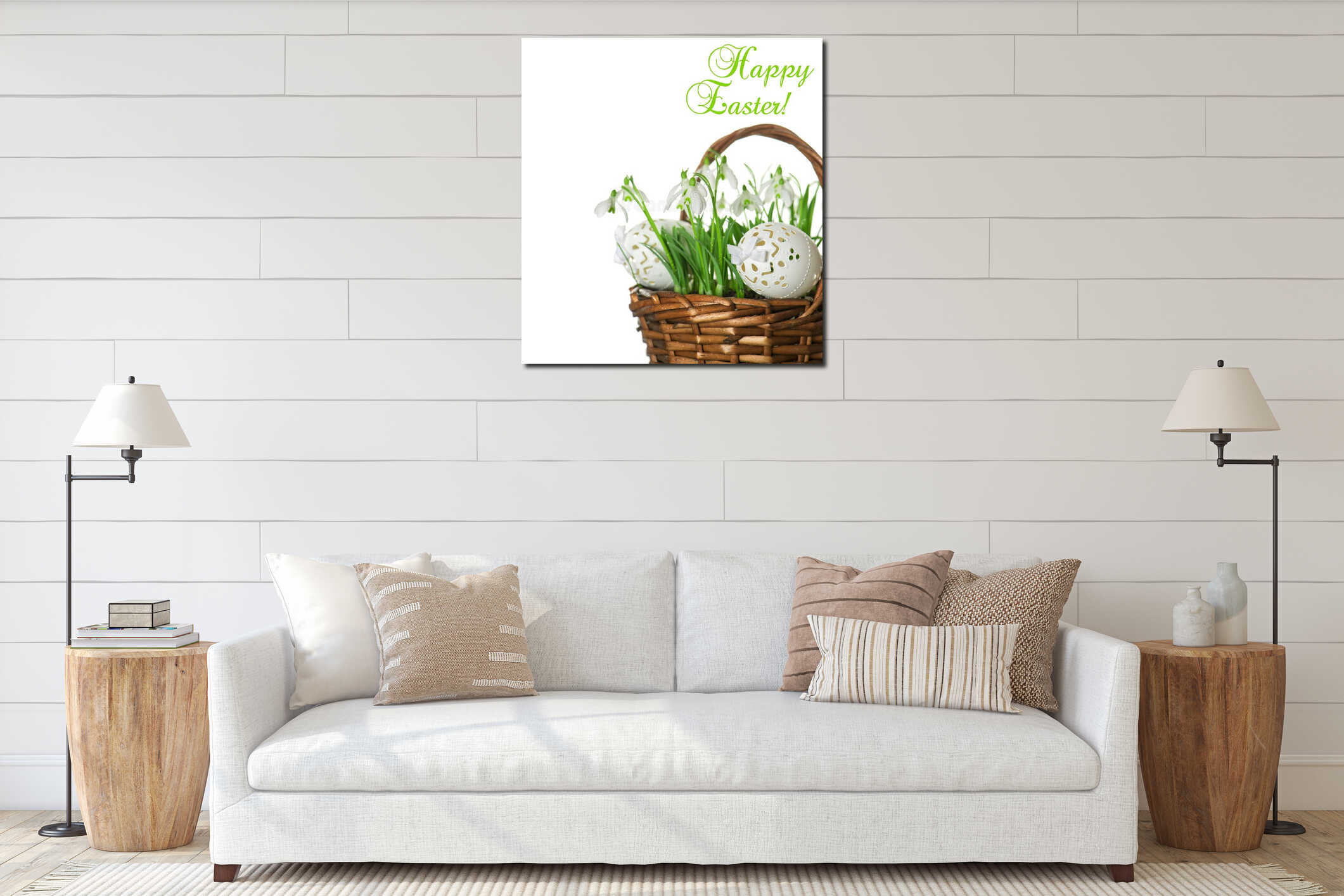 Canvas hanging interior mockup