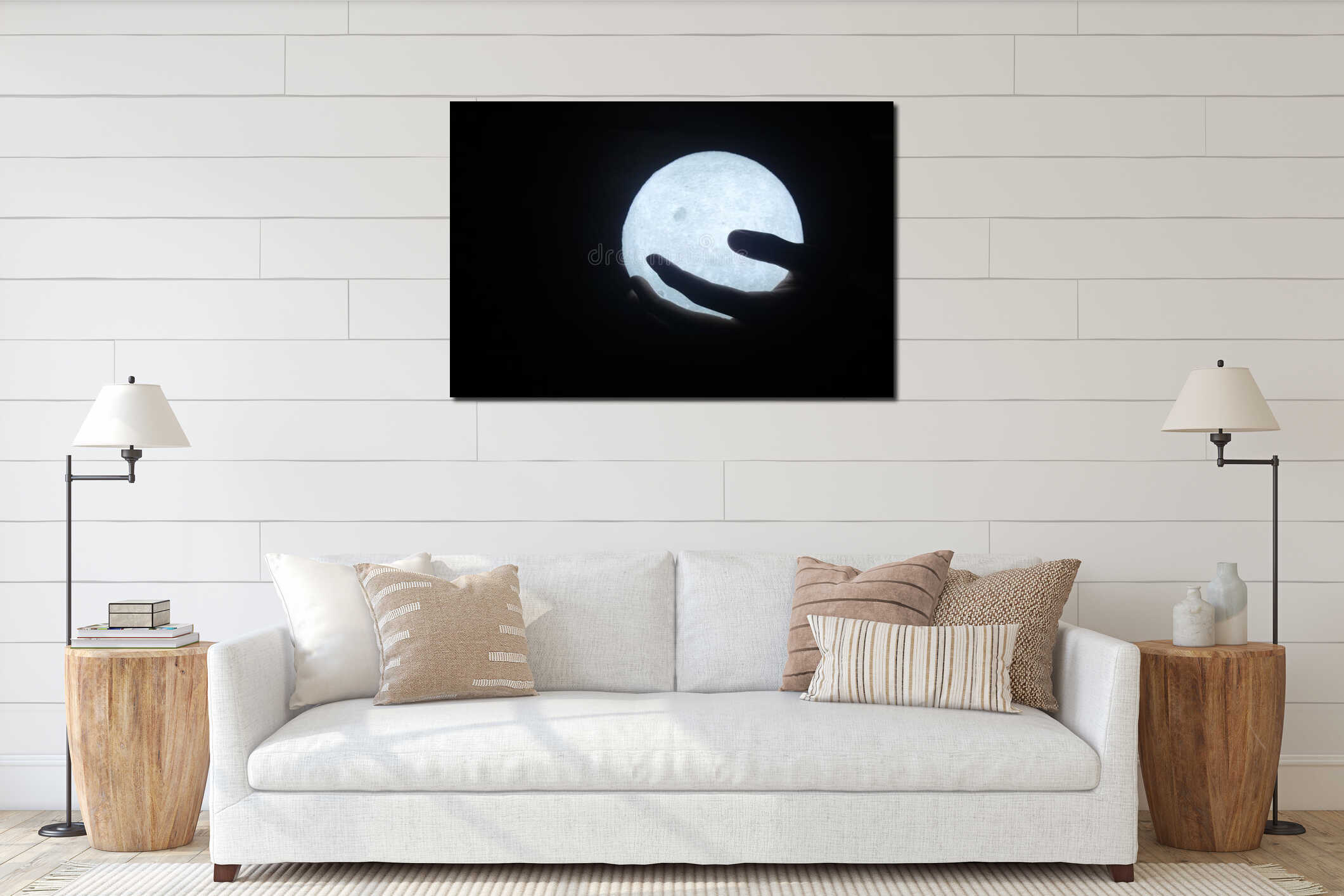 Canvas hanging interior mockup