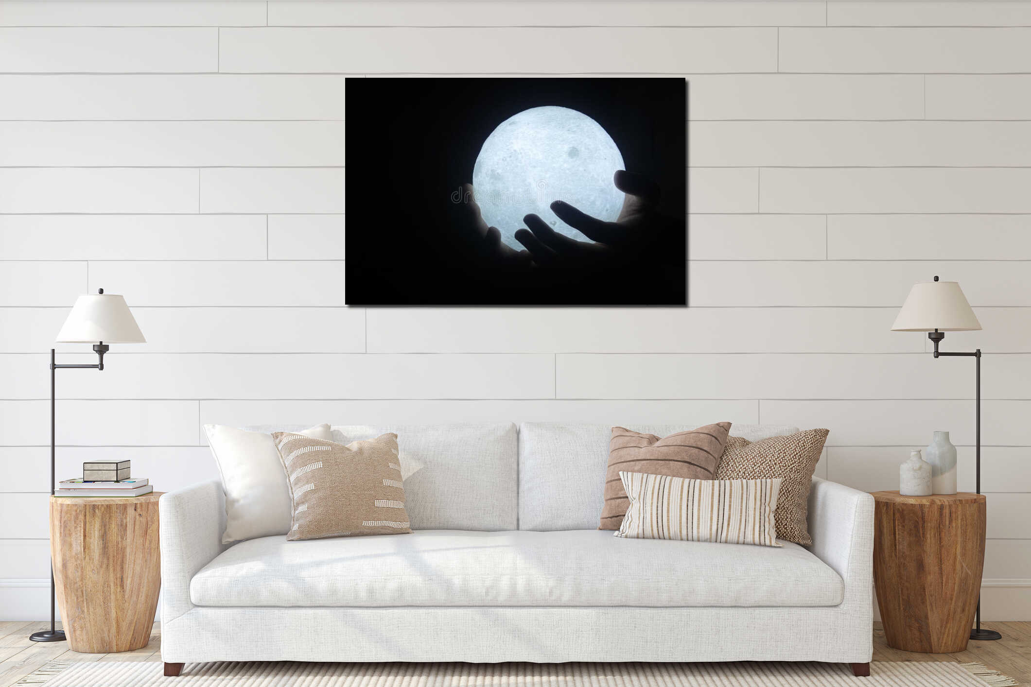 Canvas hanging interior mockup