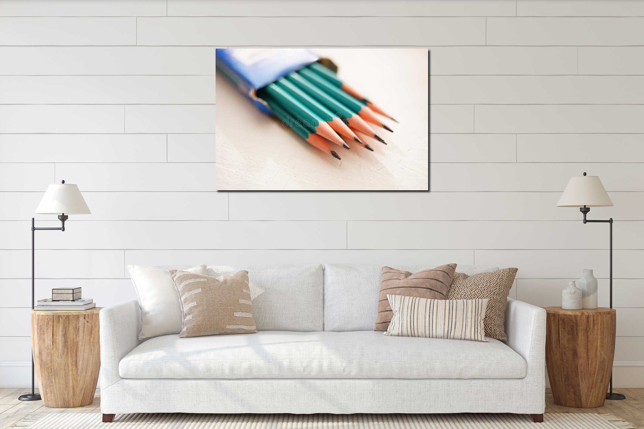 Canvas hanging interior mockup