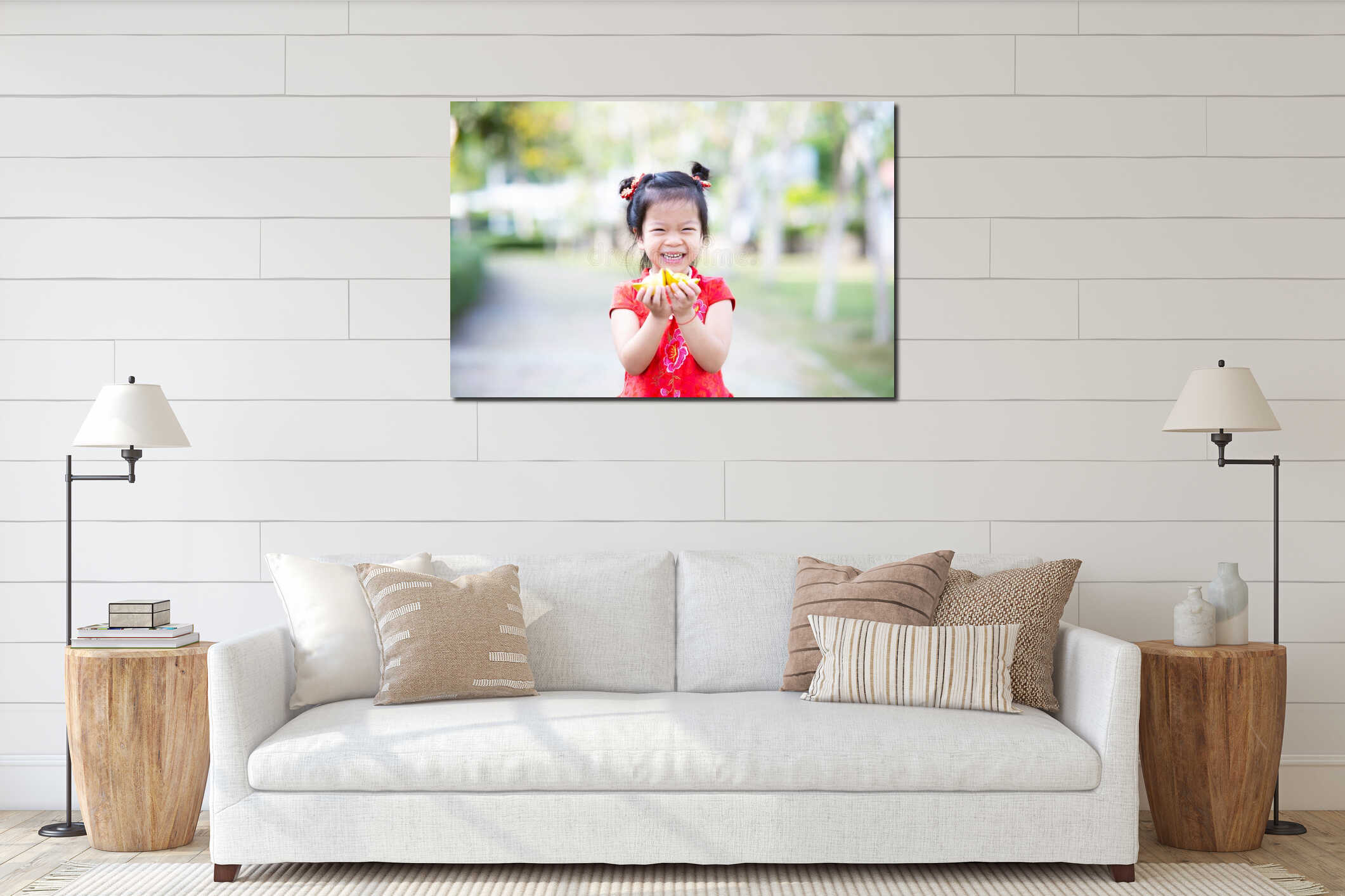 Canvas hanging interior mockup