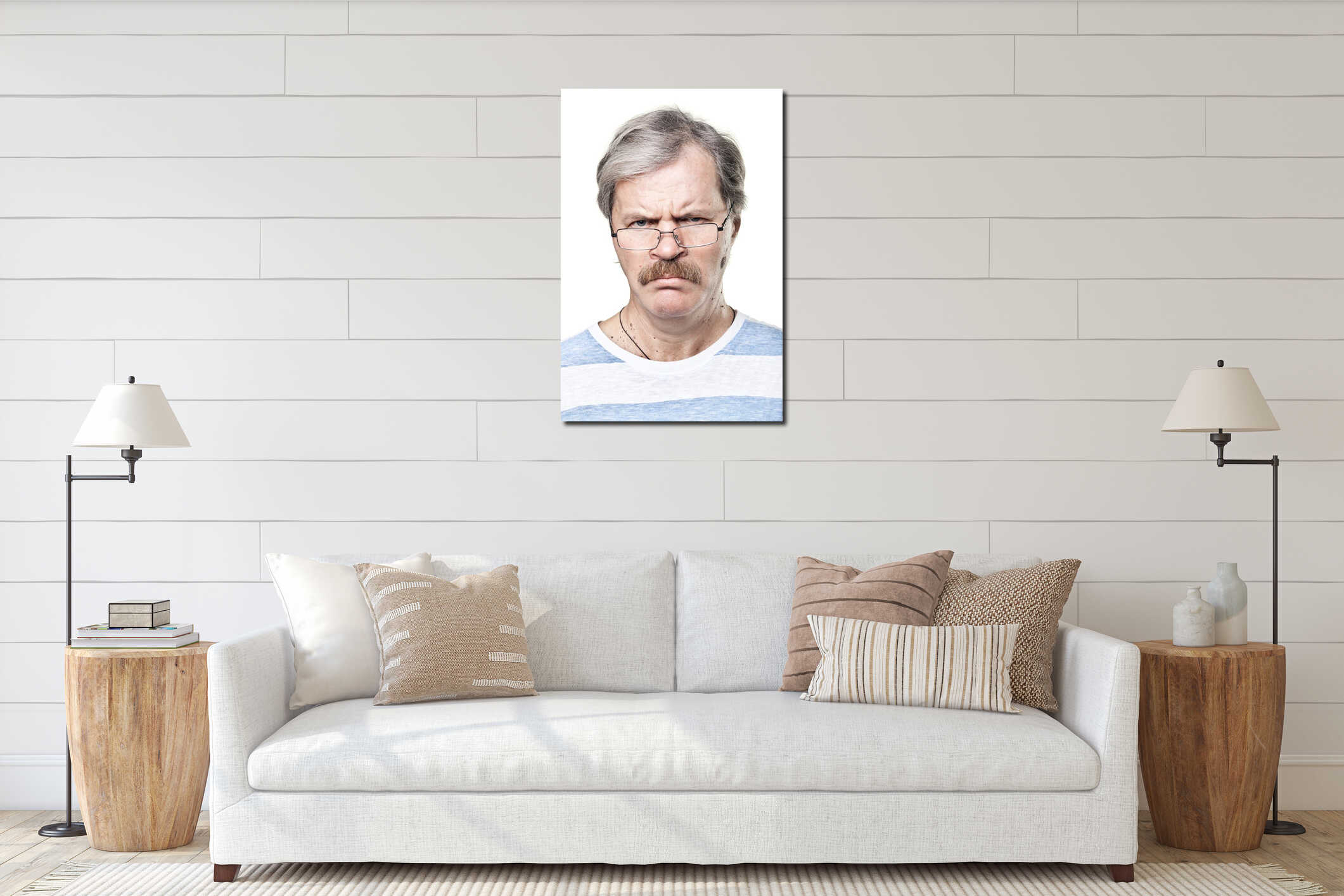 Canvas hanging interior mockup