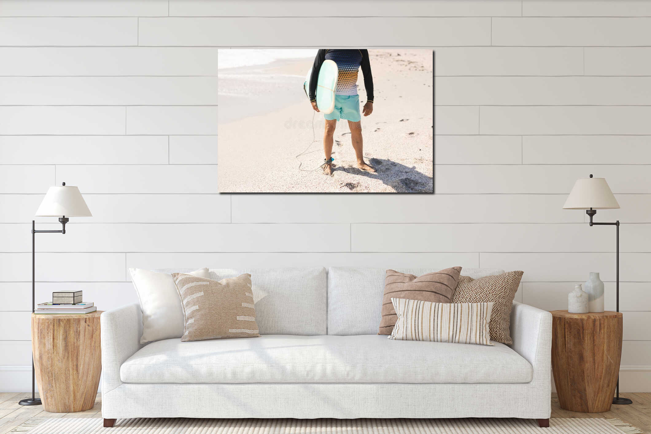 Canvas hanging interior mockup