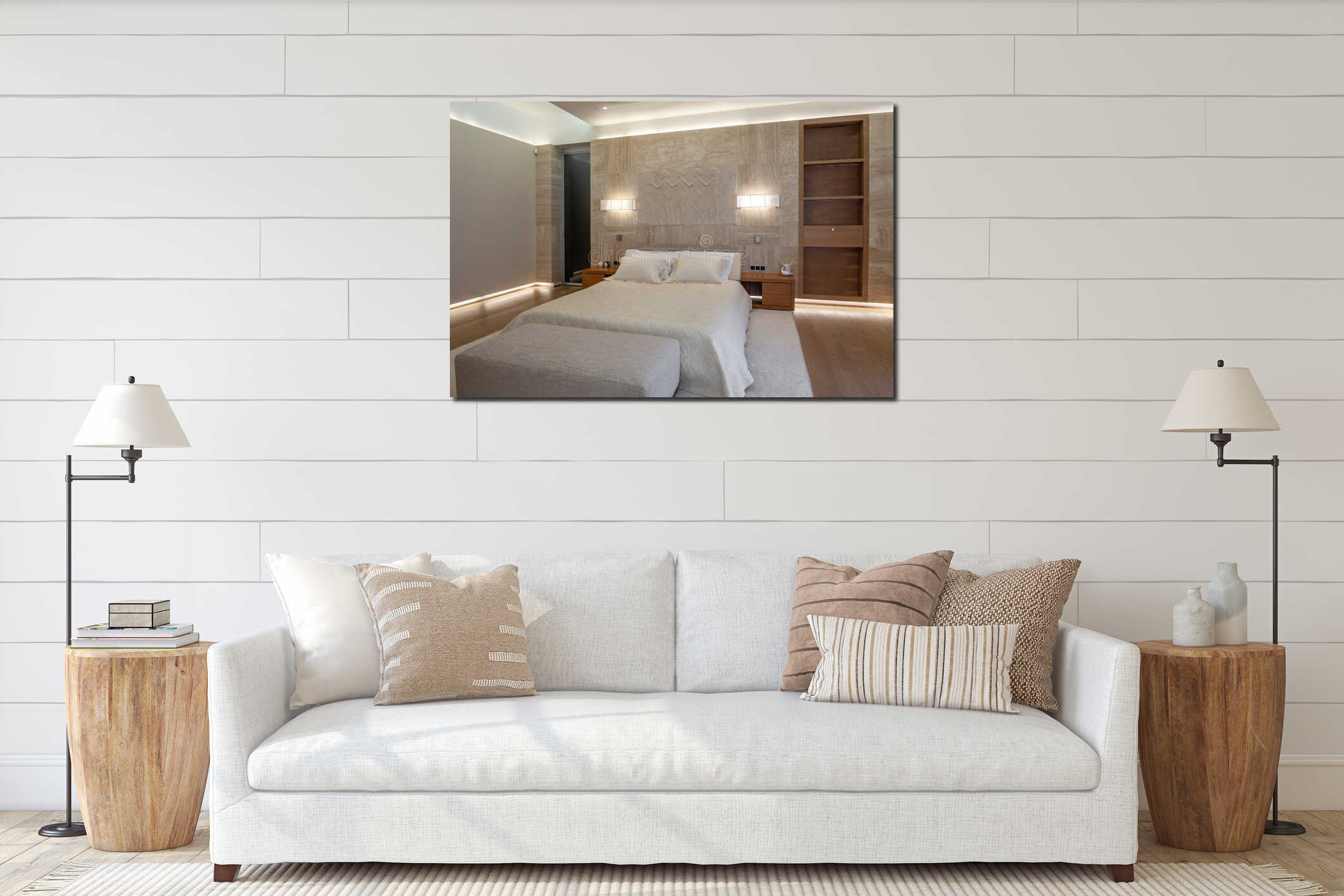 Canvas hanging interior mockup
