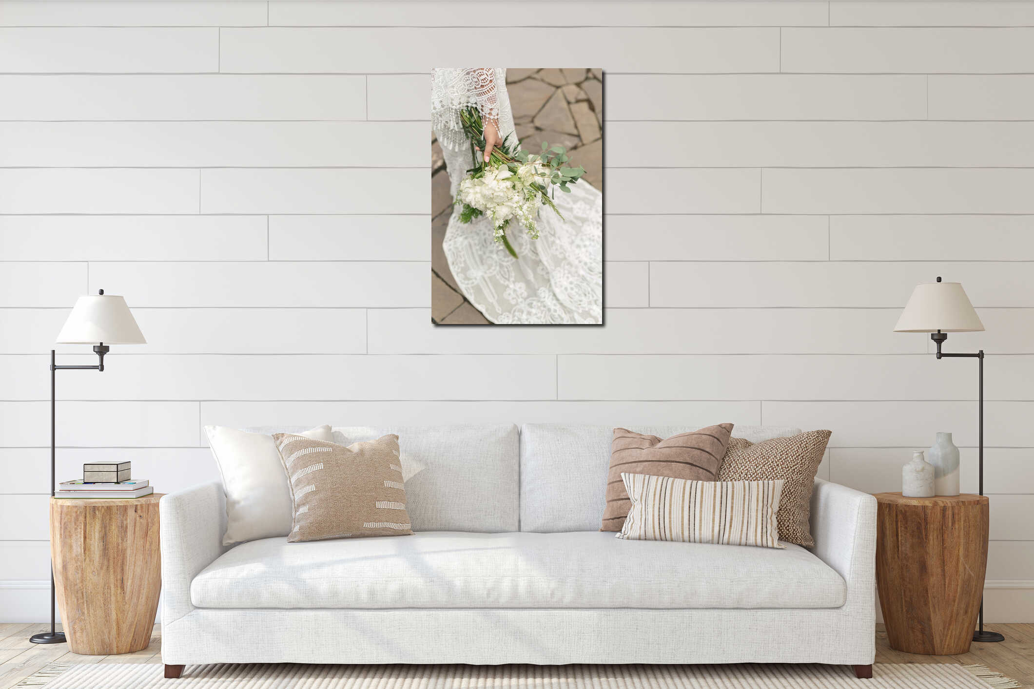 Canvas hanging interior mockup