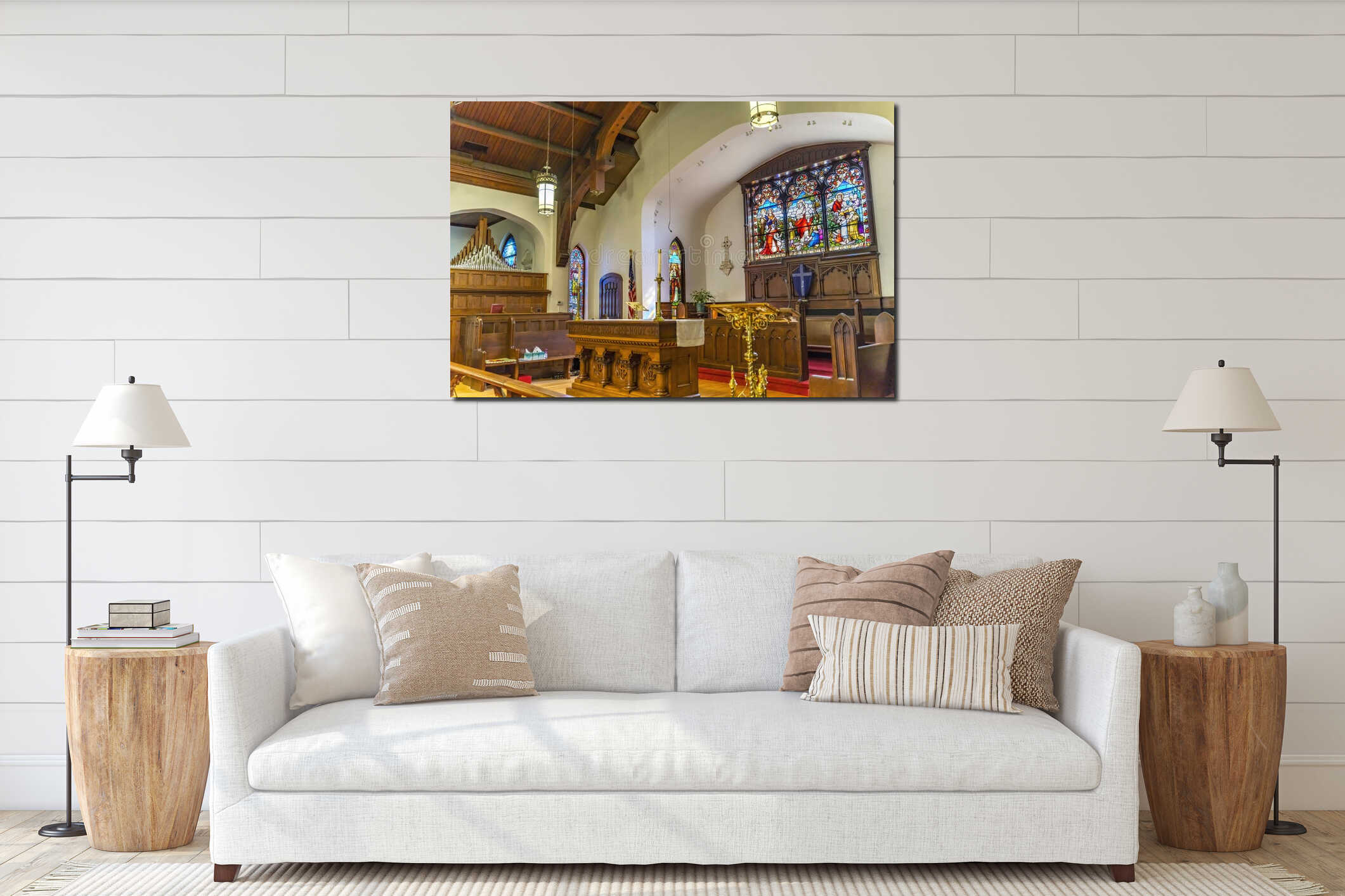 Canvas hanging interior mockup