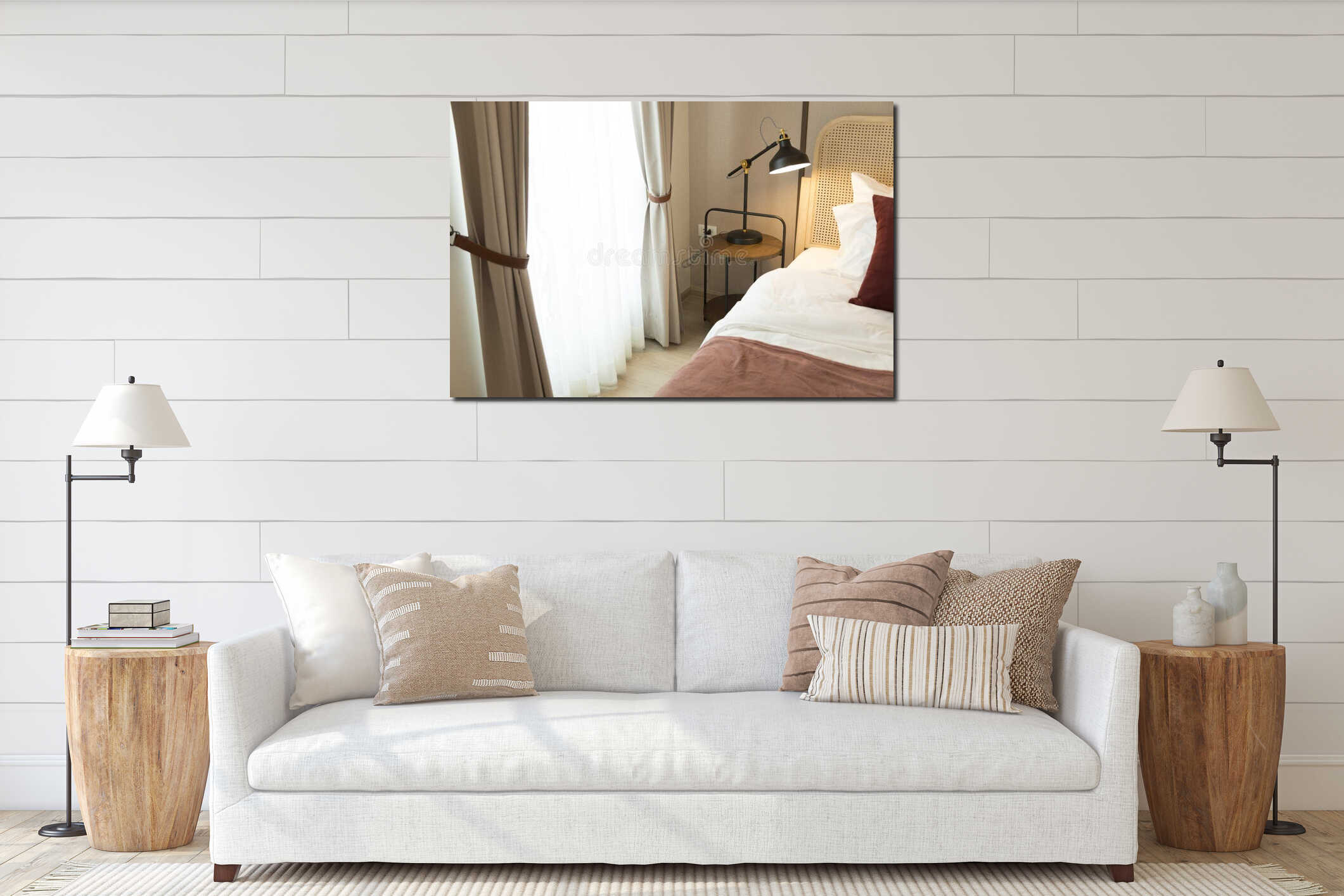 Canvas hanging interior mockup
