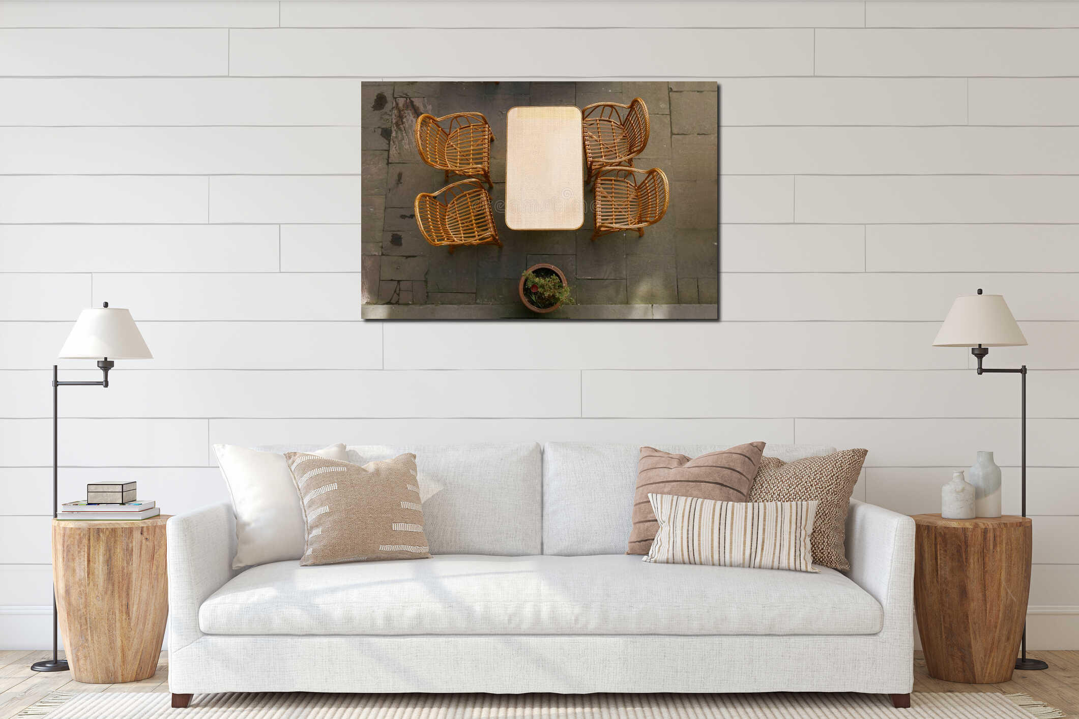 Canvas hanging interior mockup
