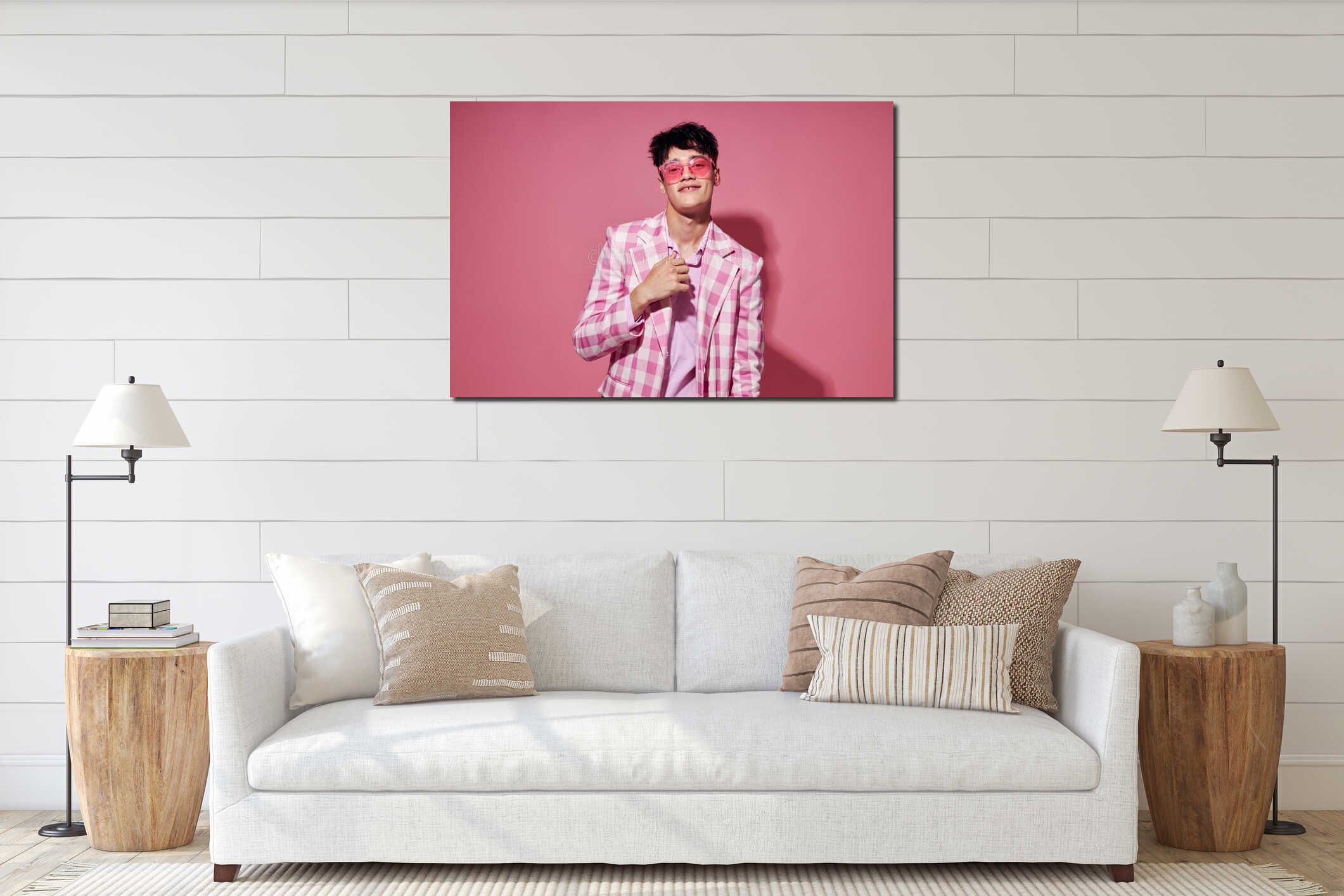 Canvas hanging interior mockup