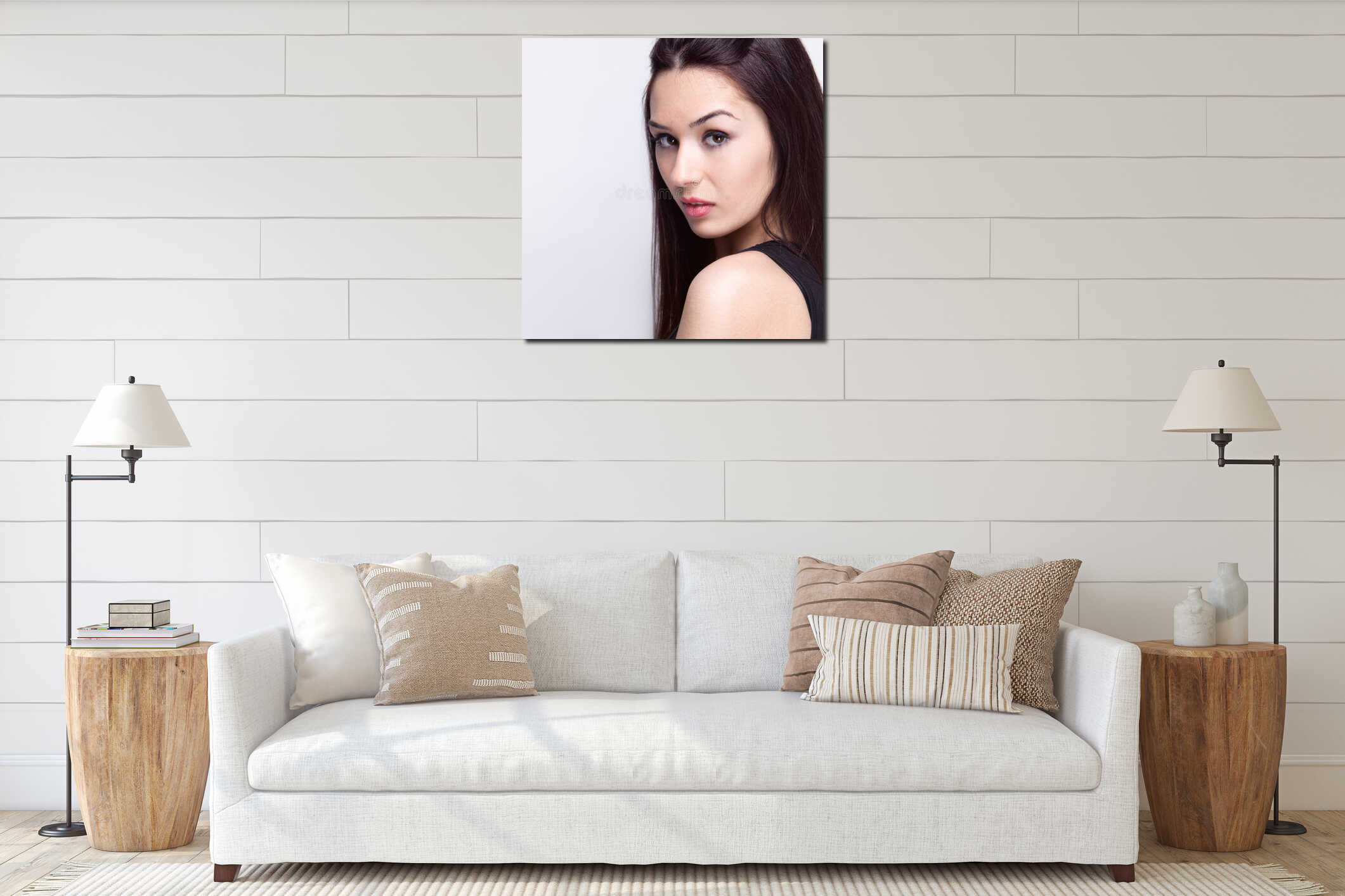 Canvas hanging interior mockup