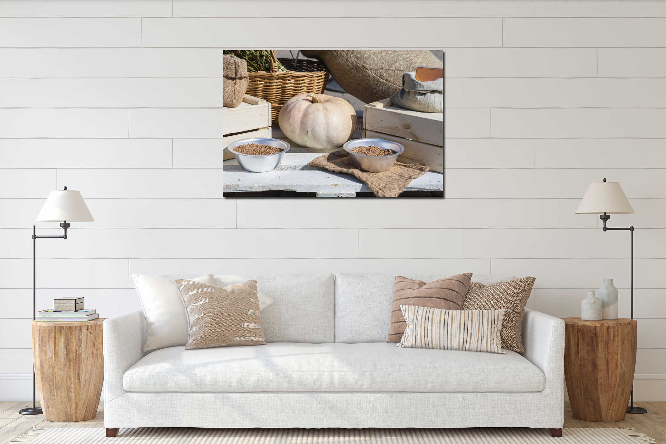 Canvas hanging interior mockup