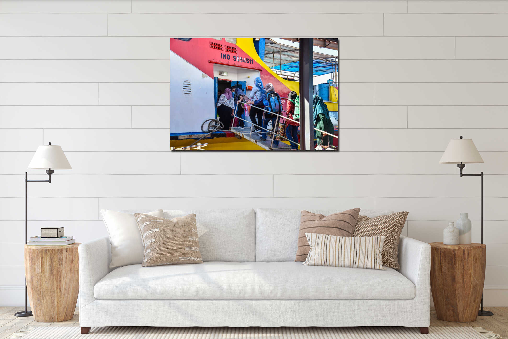 Canvas hanging interior mockup