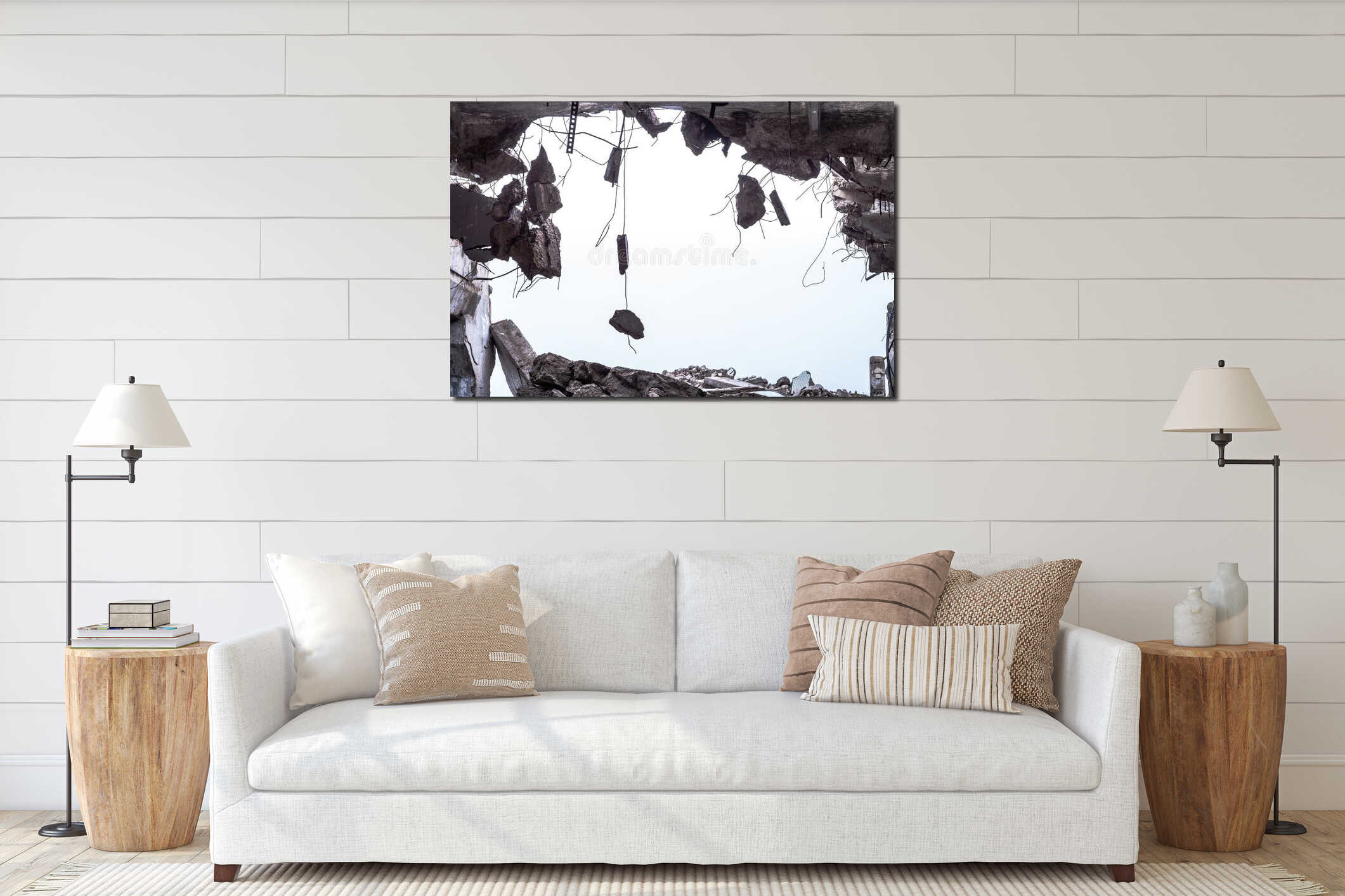 Canvas hanging interior mockup