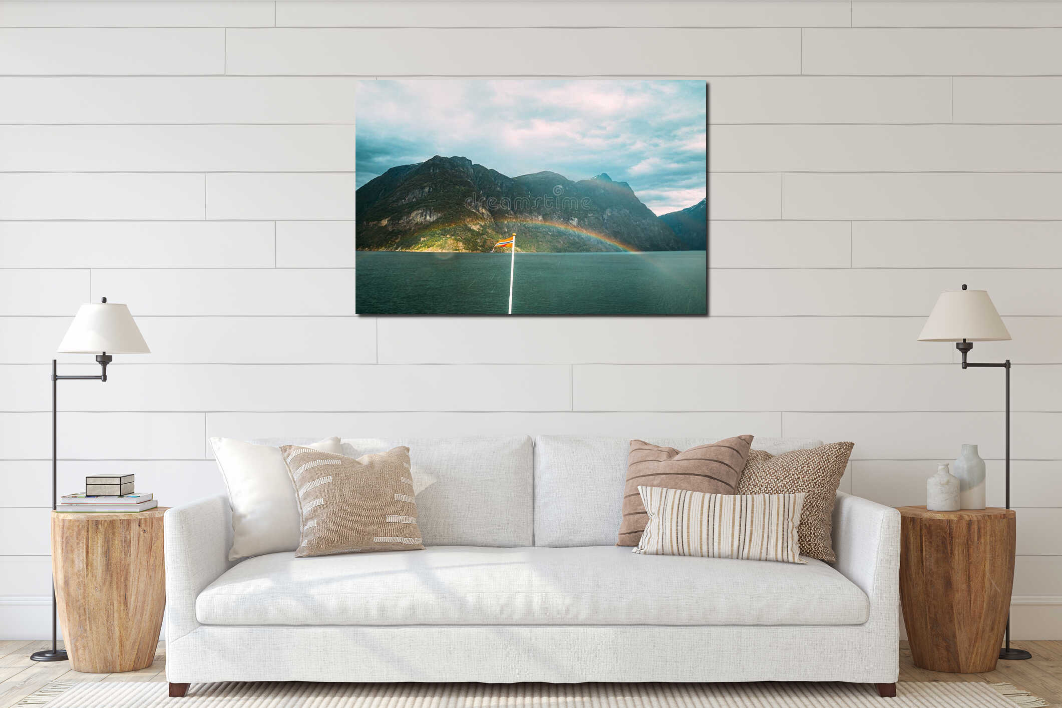 Canvas hanging interior mockup