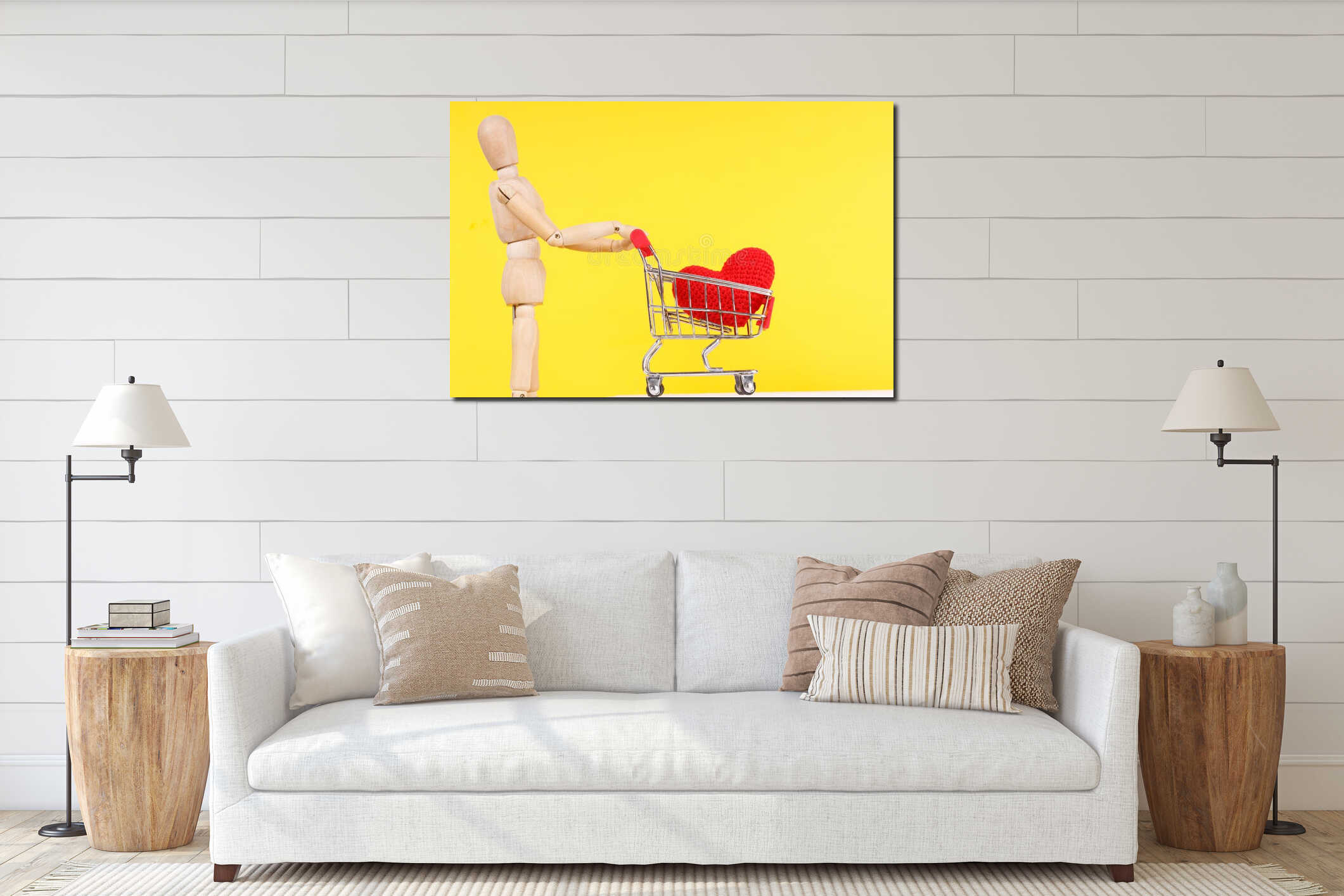 Canvas hanging interior mockup