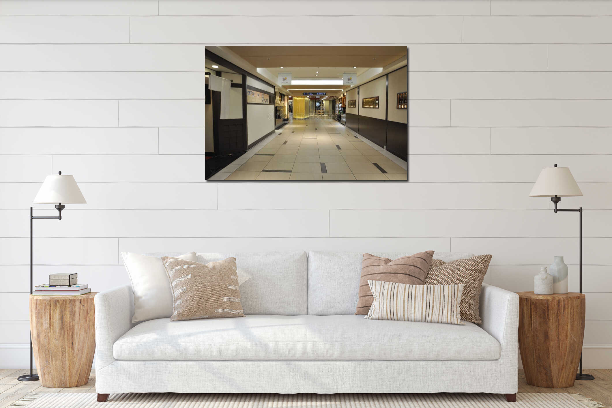Canvas hanging interior mockup