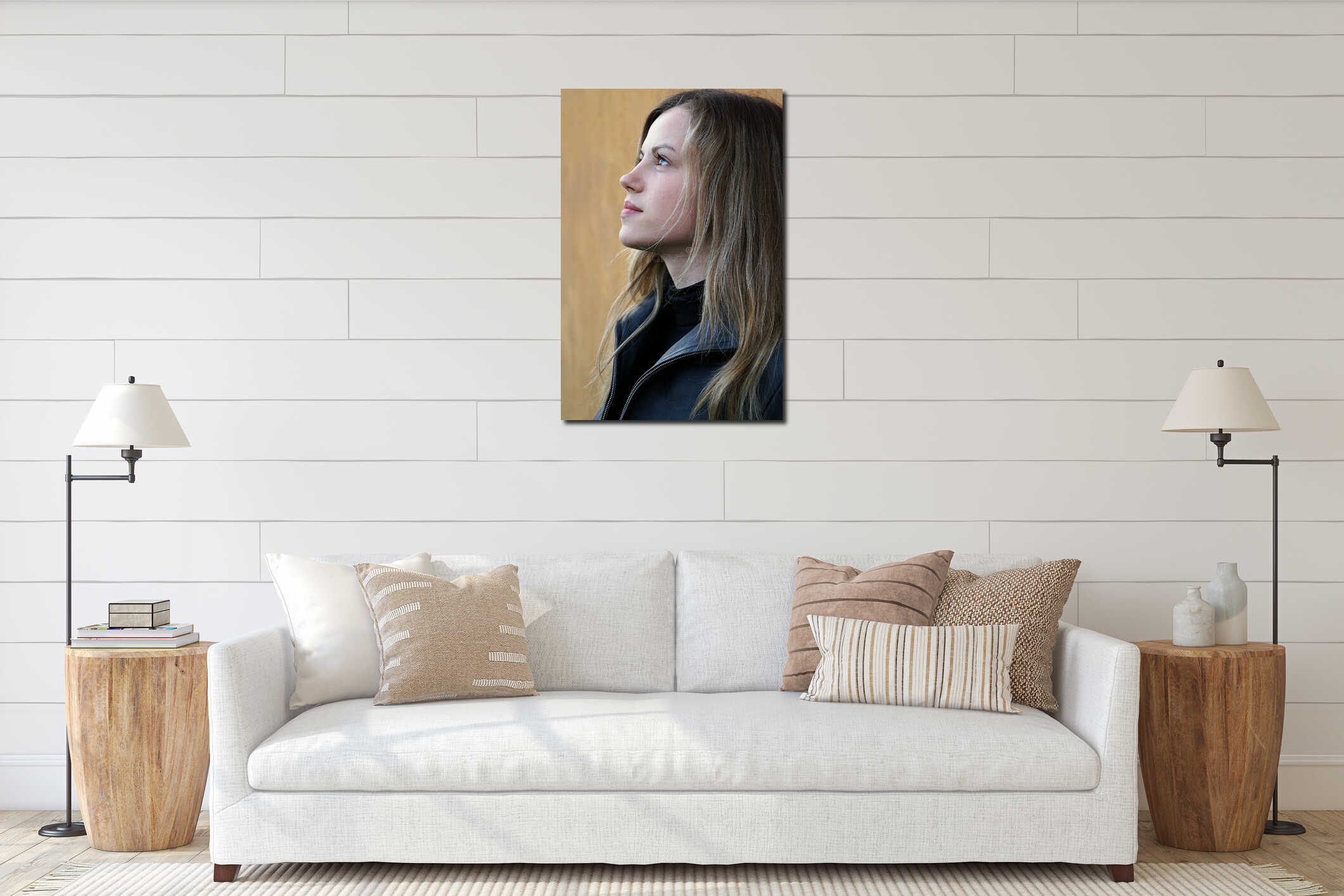 Canvas hanging interior mockup