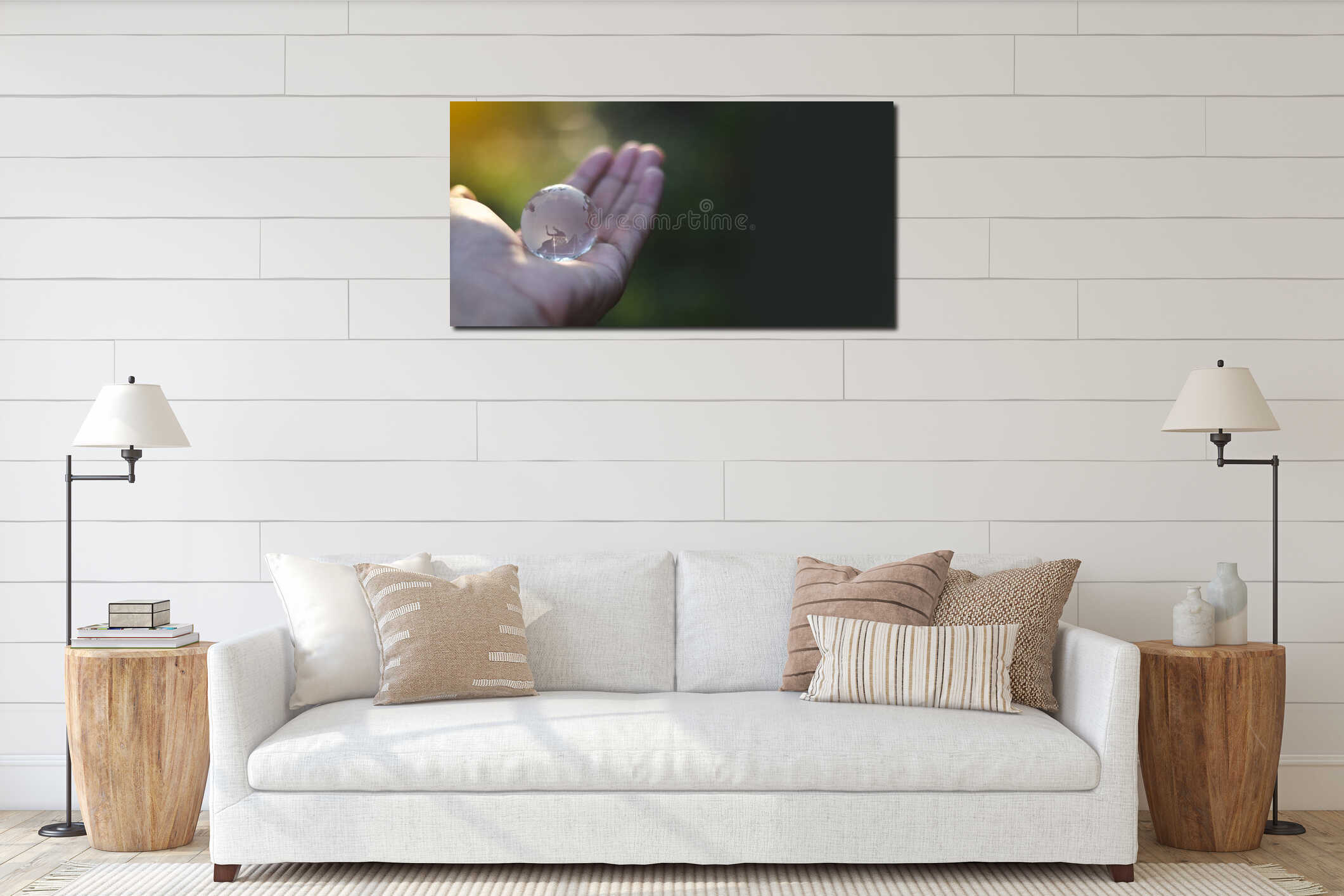 Canvas hanging interior mockup