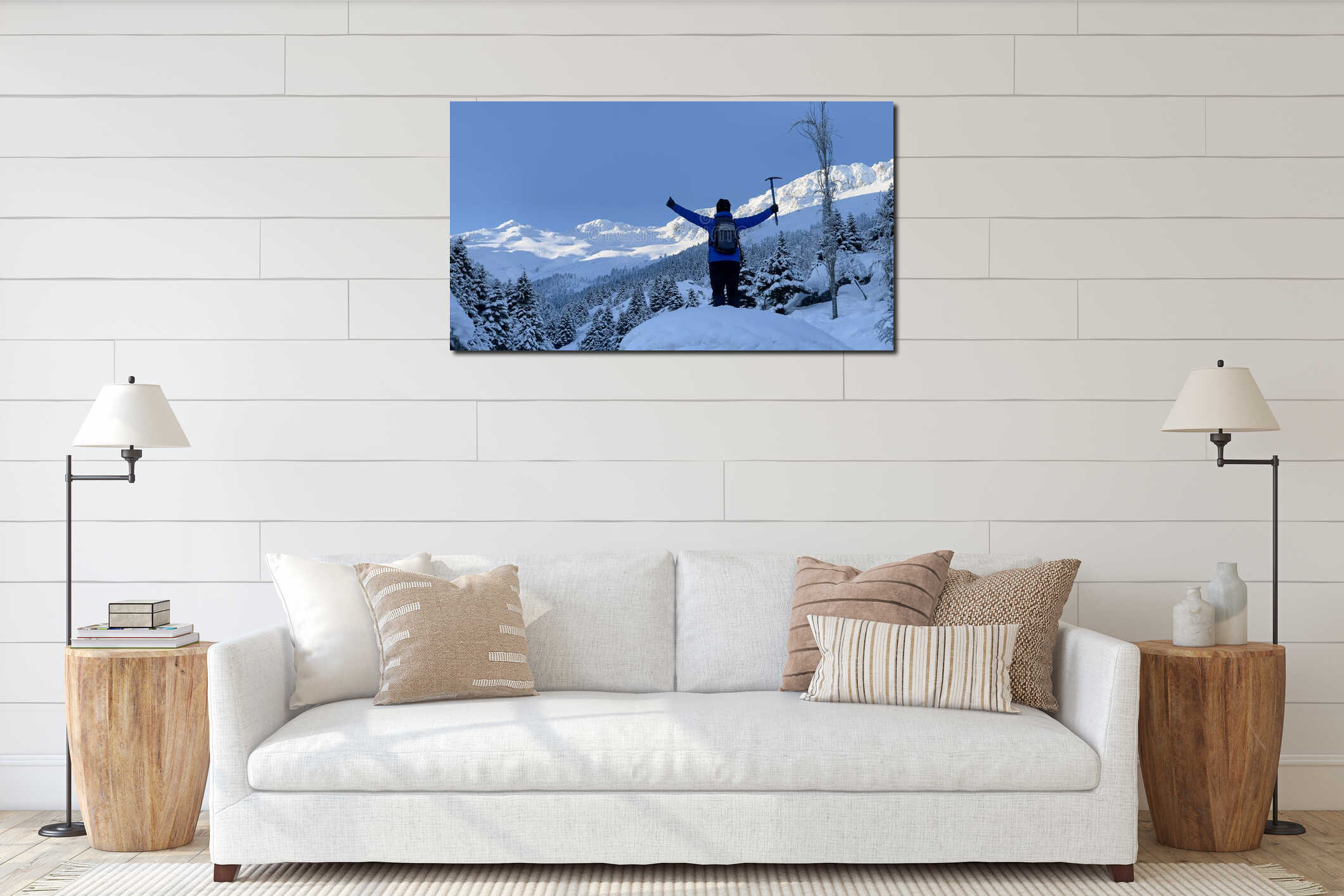 Canvas hanging interior mockup