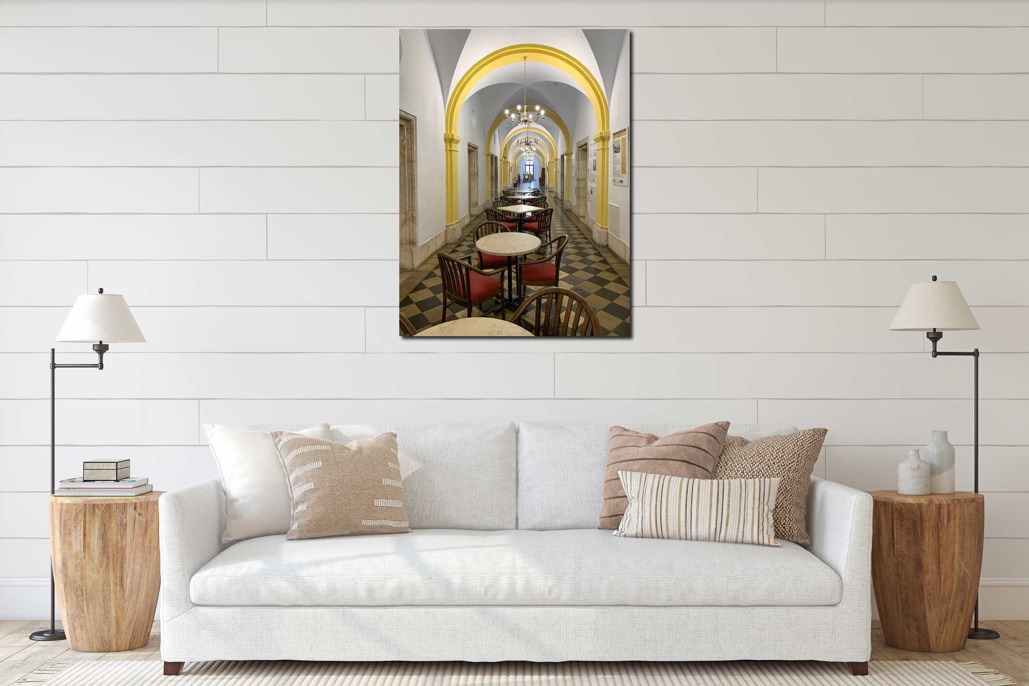 Canvas hanging interior mockup