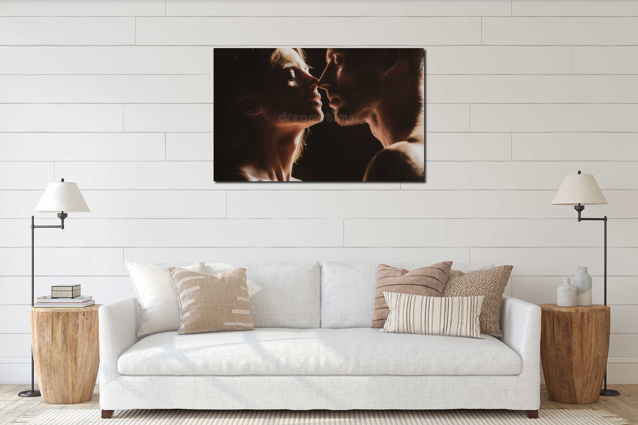 Canvas hanging interior mockup