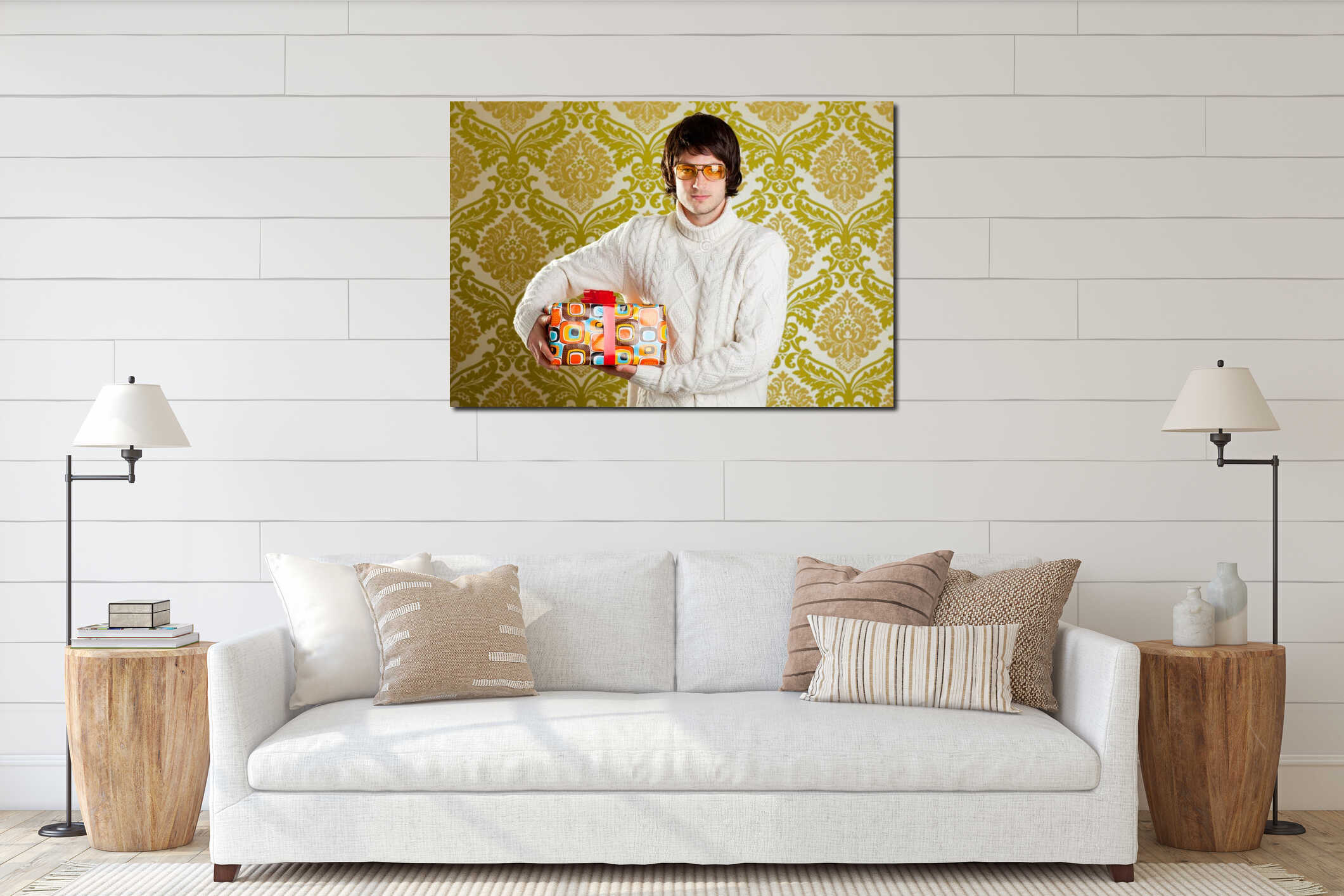 Canvas hanging interior mockup
