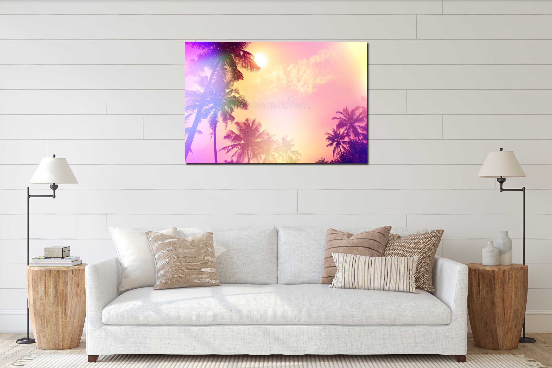 Canvas hanging interior mockup