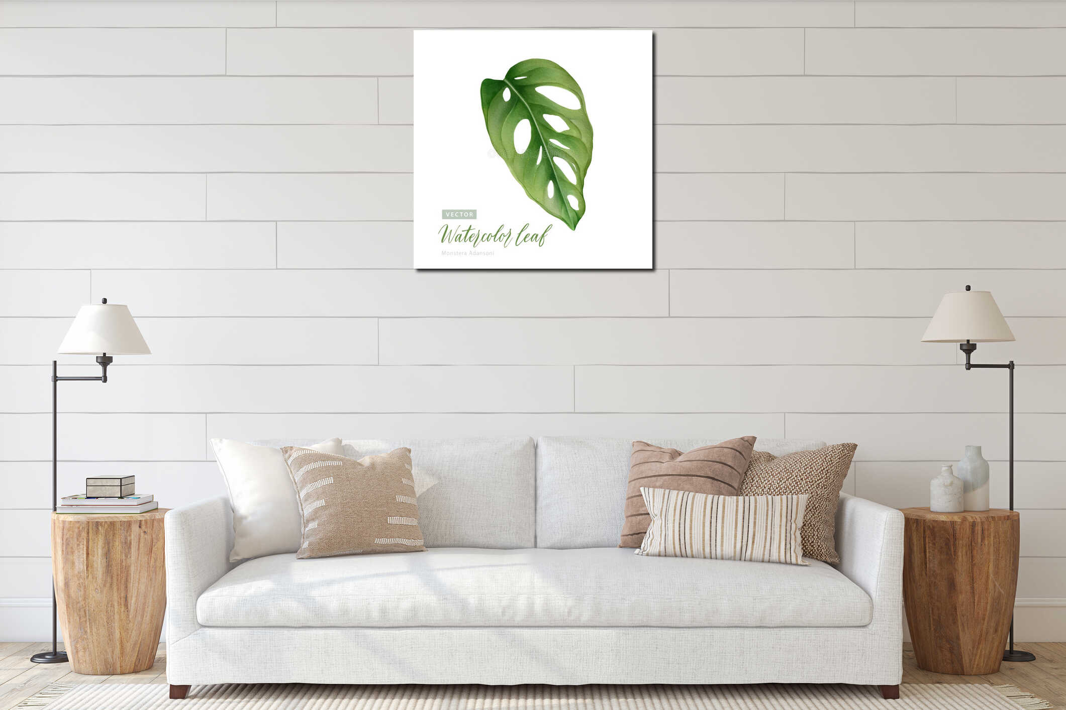 Canvas hanging interior mockup