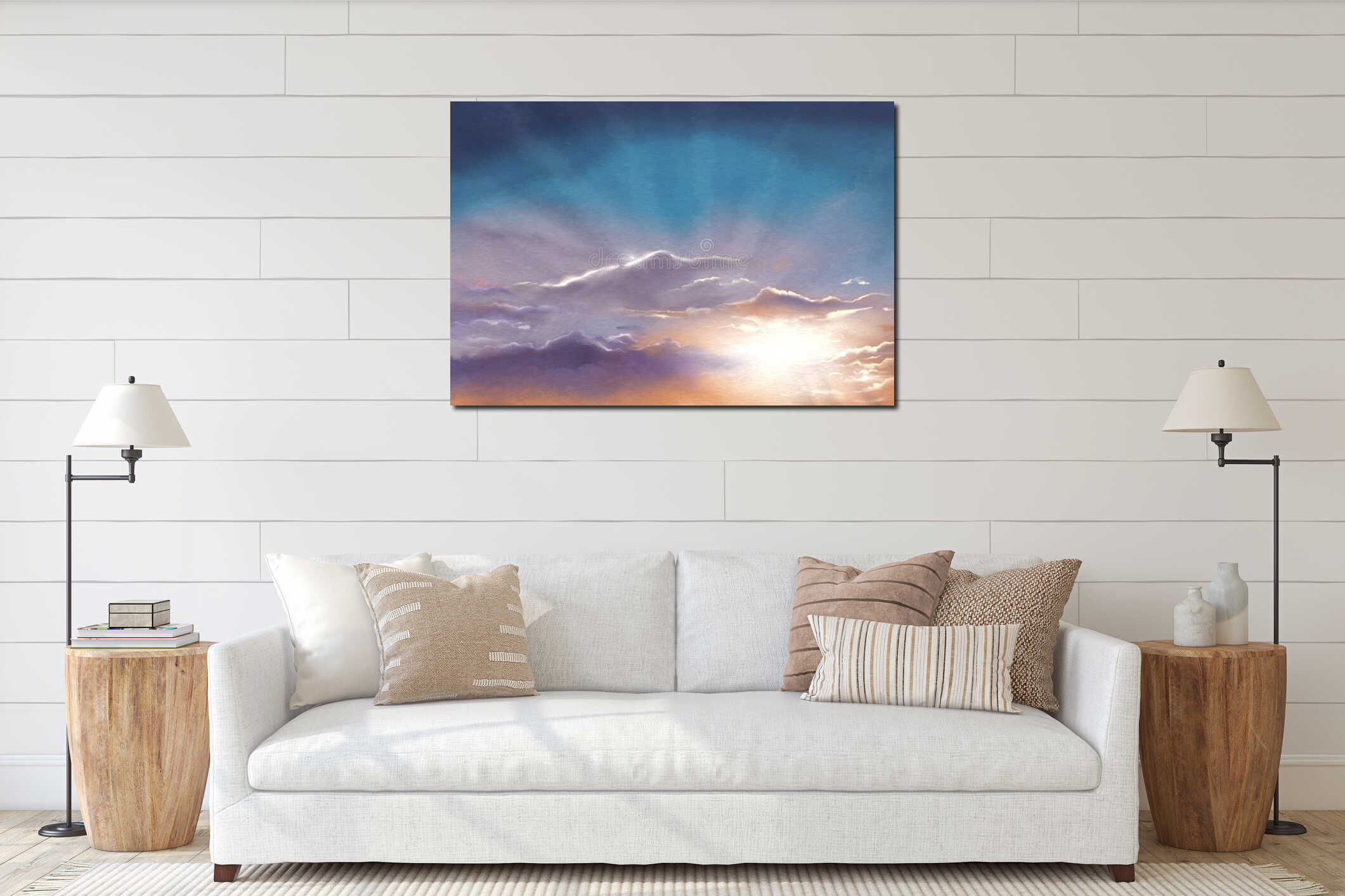 Canvas hanging interior mockup