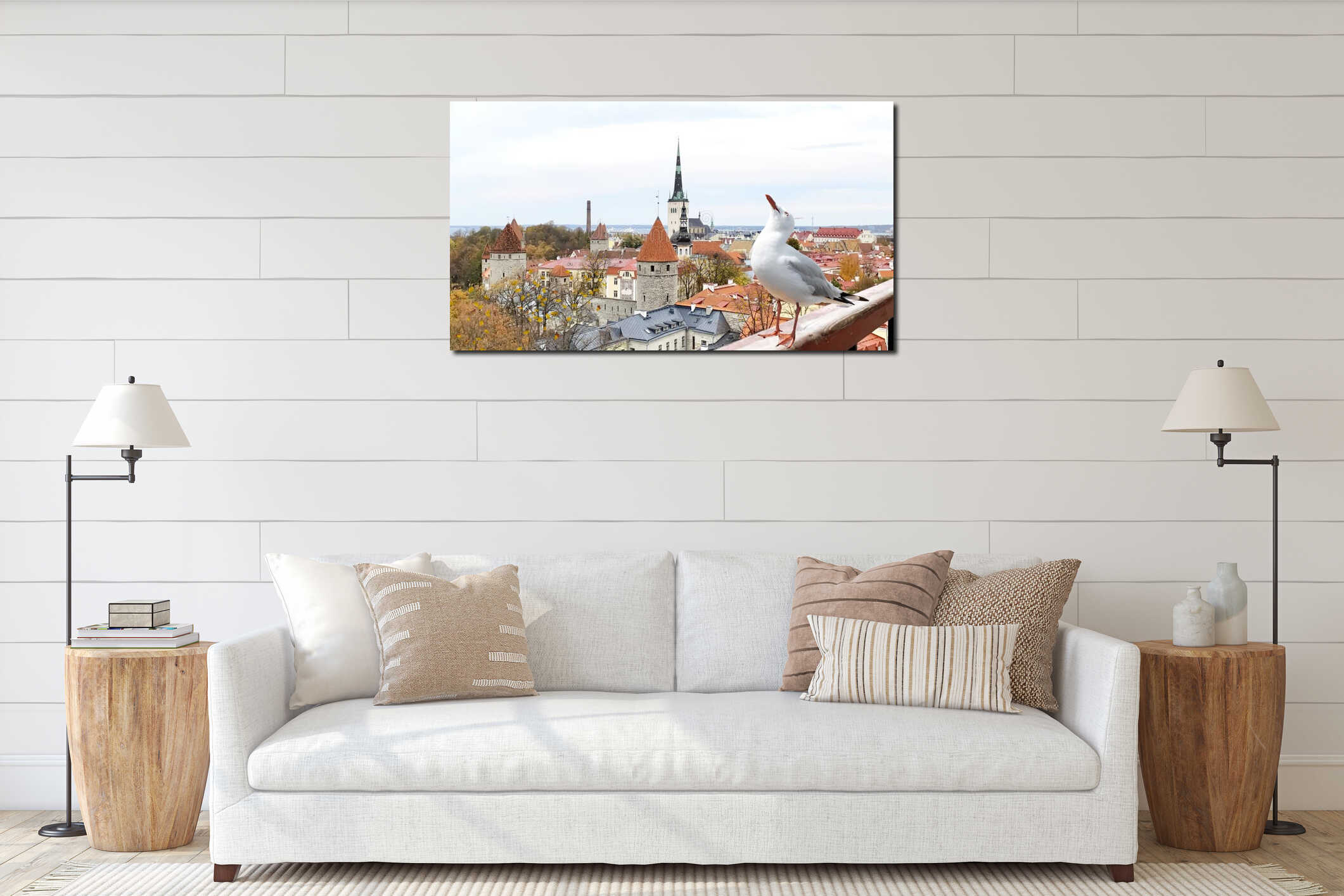 Canvas hanging interior mockup